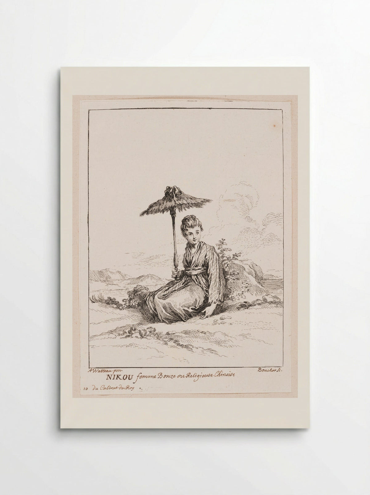Nikou, Female Bonze or Chinese Nun - François Boucher - Poster