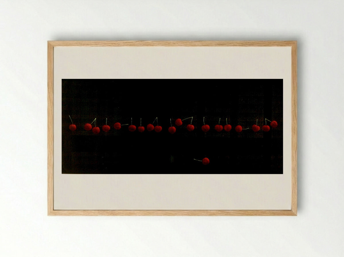 Nineteen Cherries and One - Yōzō Hamaguchi - Framed Print Wood