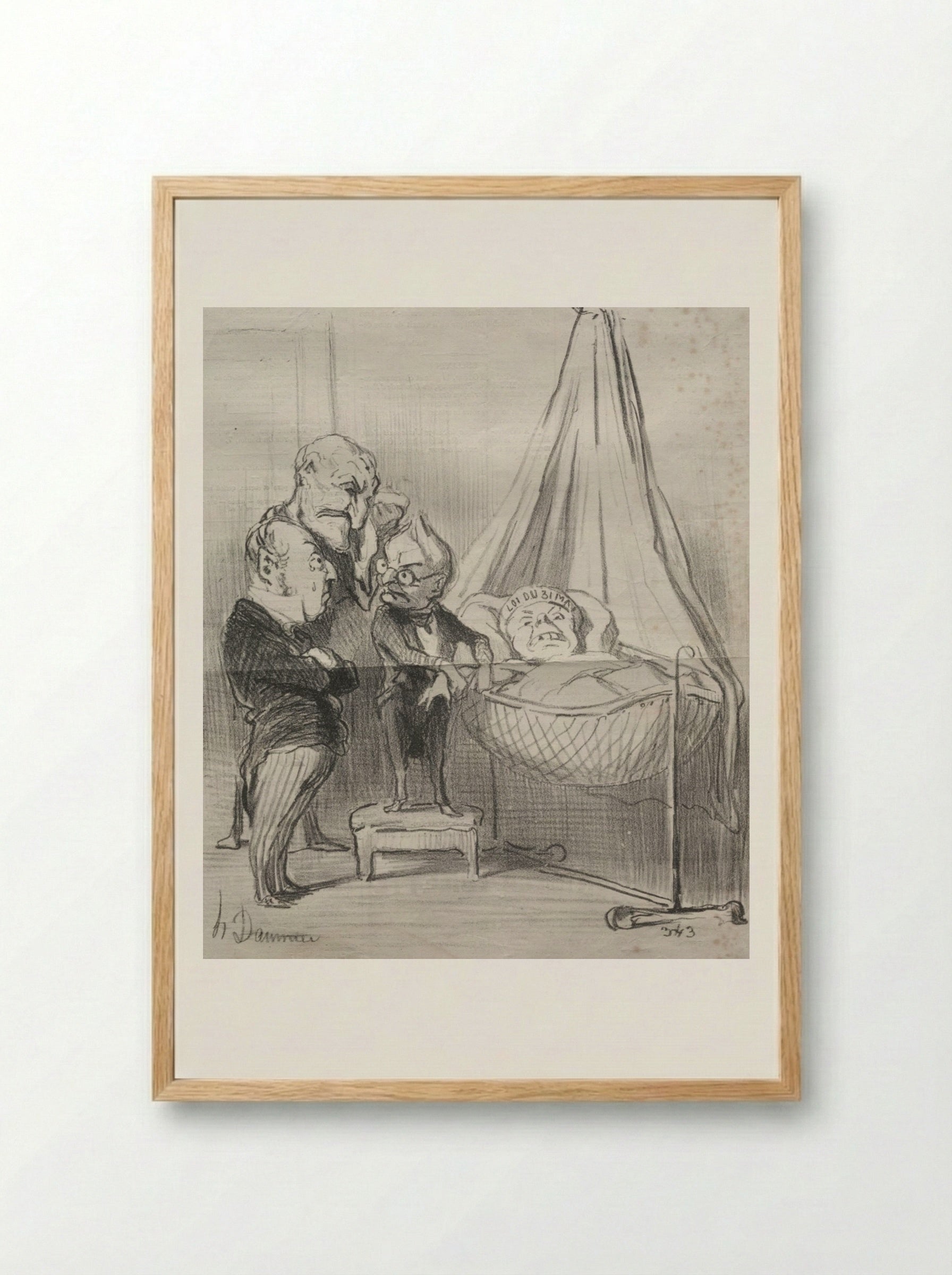 No doubt, she is very ill!... - Honoré Daumier - Framed Print Wood