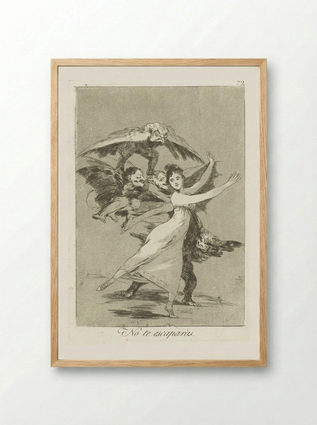 No te escaparás - Francisco de Goya - Framed Print Wood