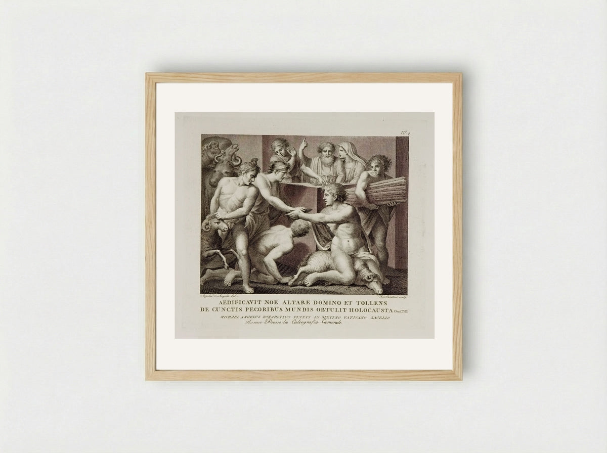 Noah's Sacrifice - Domenico Cunego - Framed Print Wood