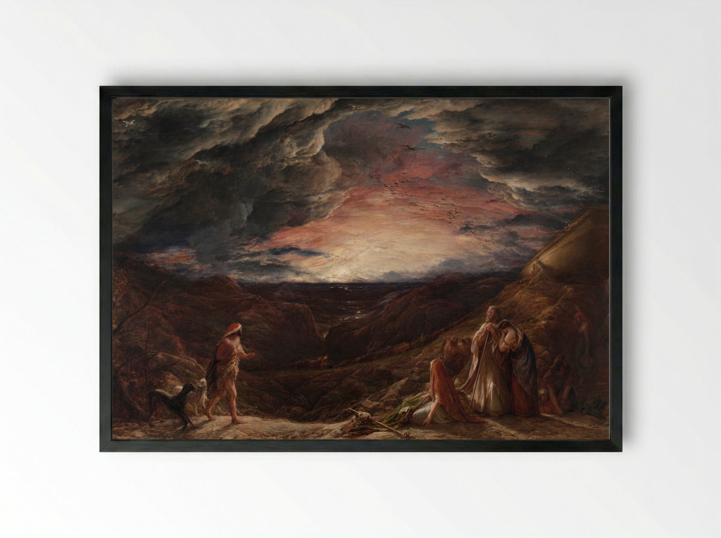 Noah: The Eve of the Deluge - John Linnell - Framed Print Black