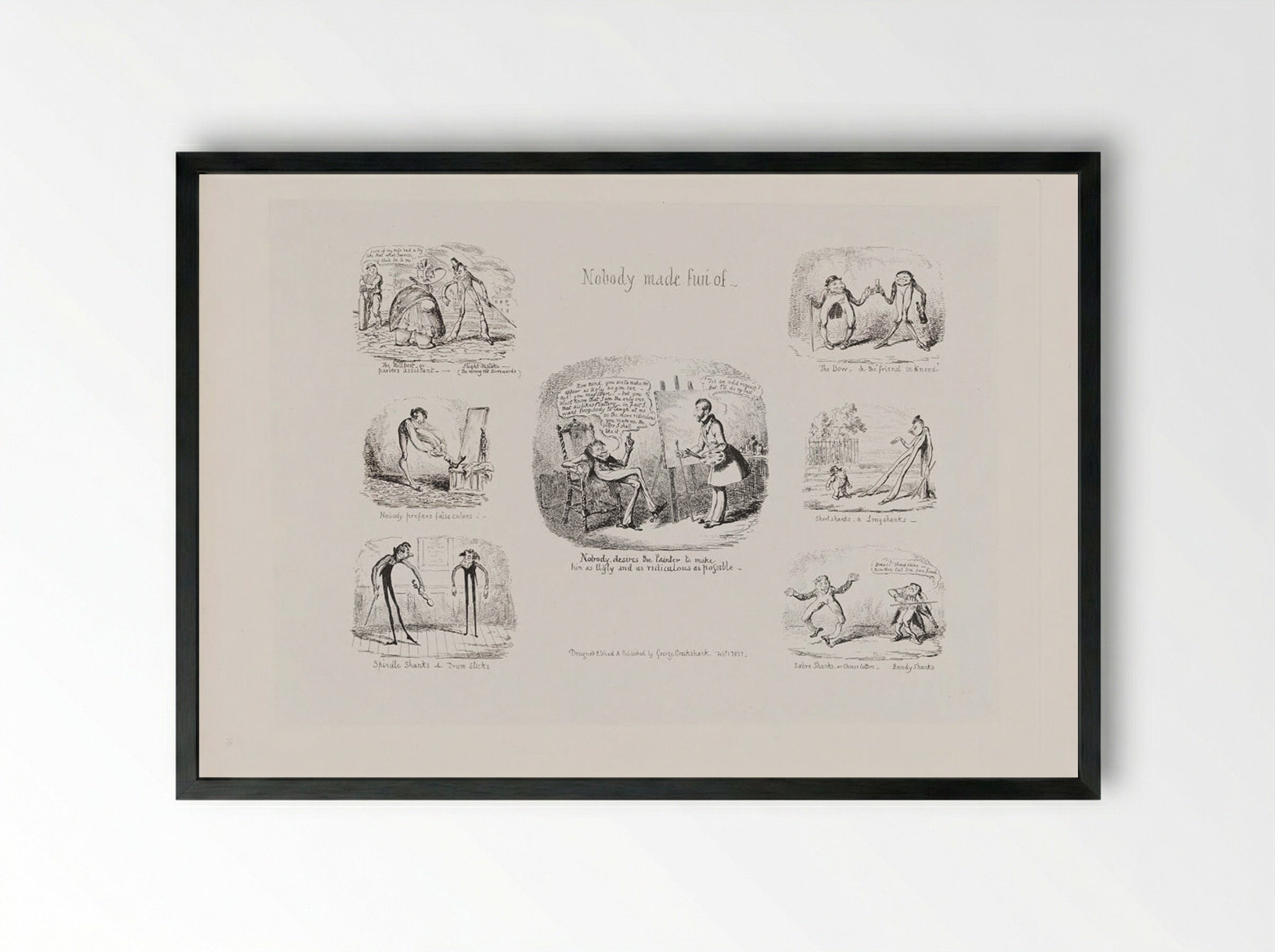 Nobody Made Fun Of - George Cruikshank - Framed Print Black