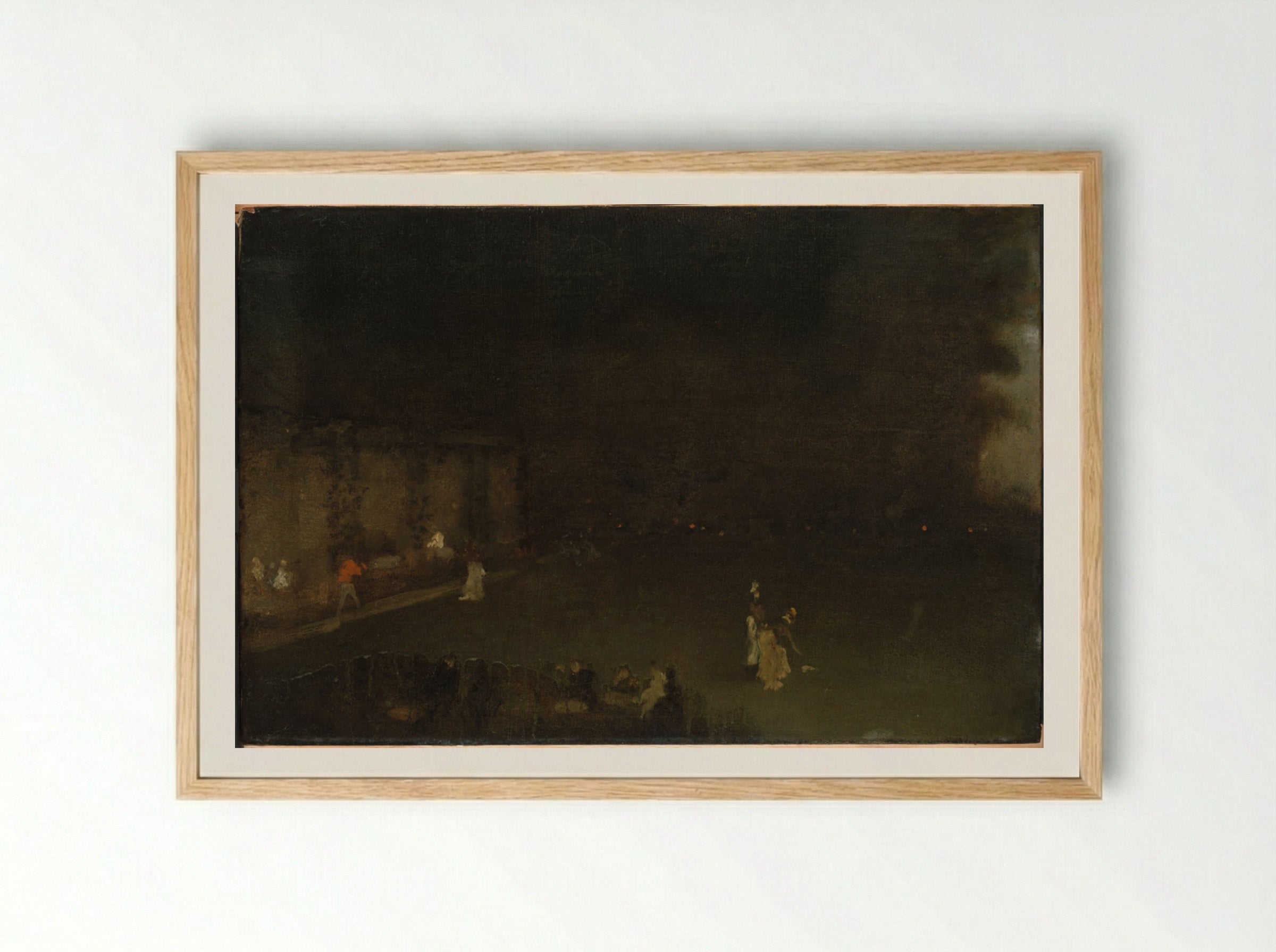 Nocturne in Black and Gold: The Gardens - James Abbott McNeill Whistler - Framed Print Wood