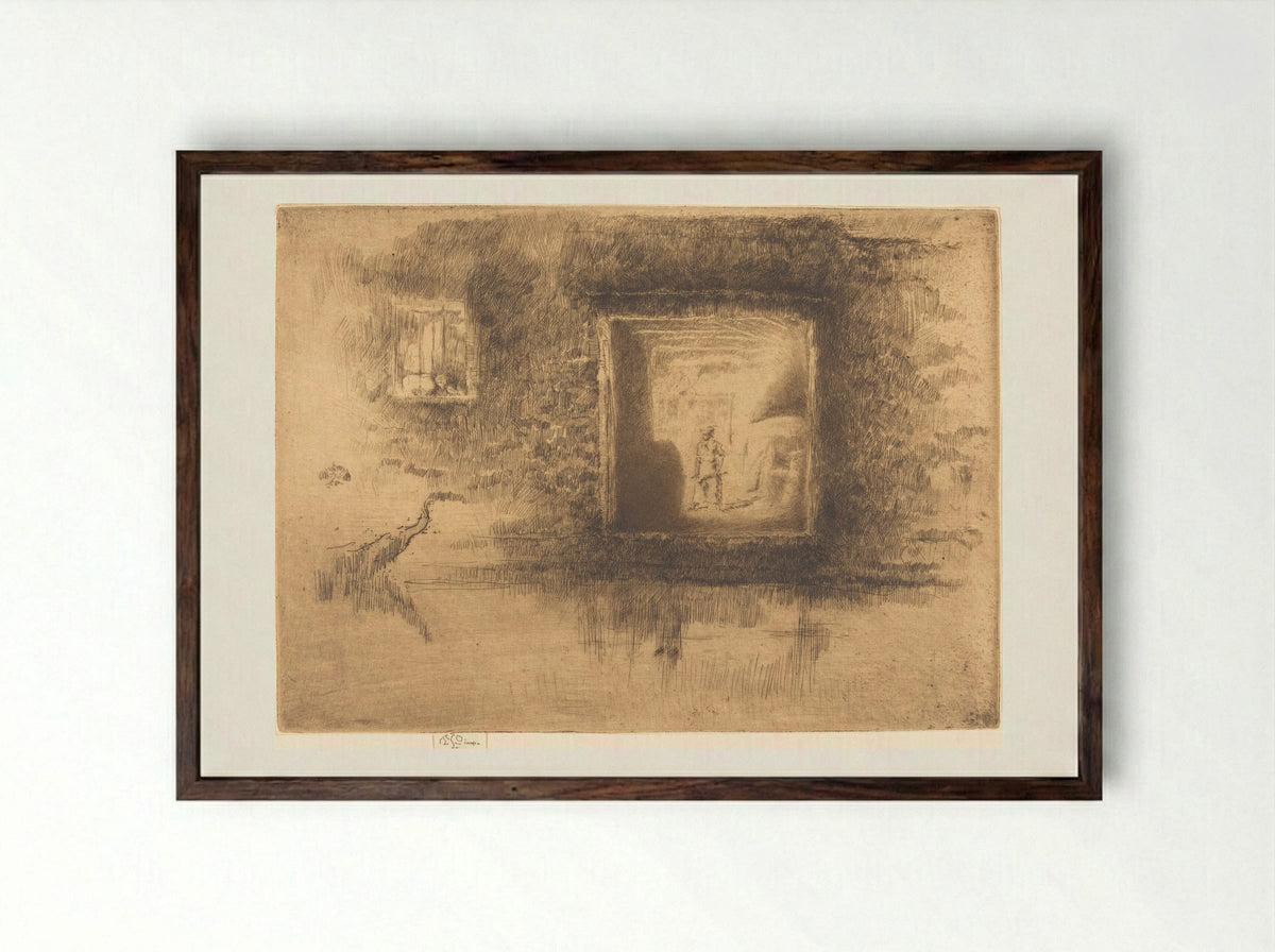 Nocturne: Furnace - James Abbott McNeill Whistler - Framed Print Dark Wood