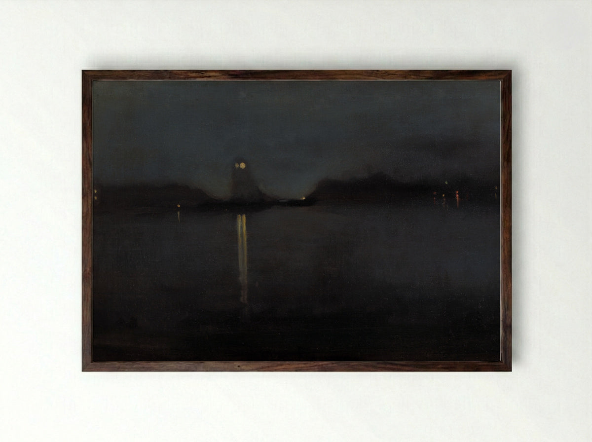 Nocturne: Salute - James McNeill Whistler - Framed Print Dark Wood