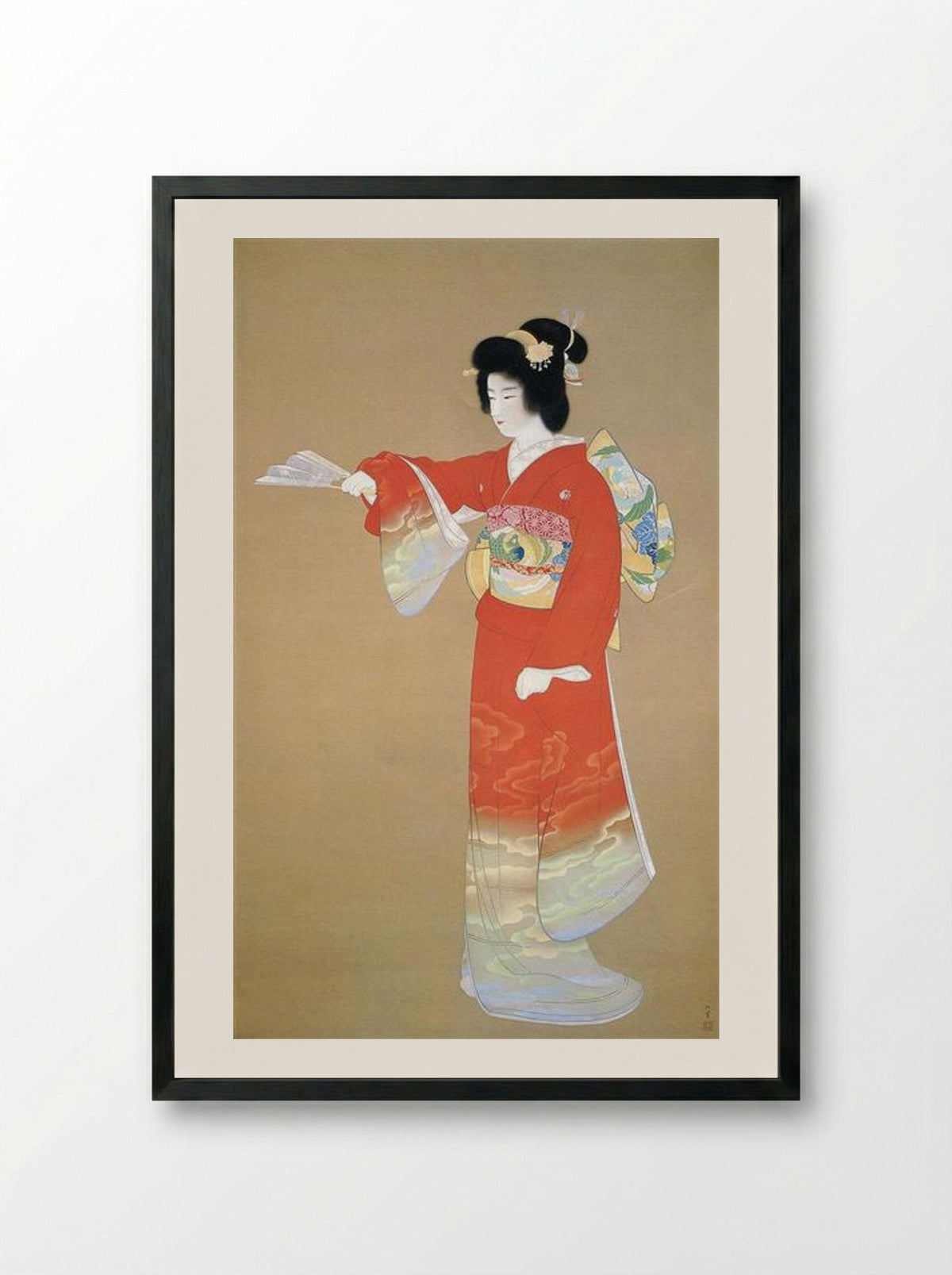 Noh Dance Prelude - Uemura Shoen - Framed Print Black
