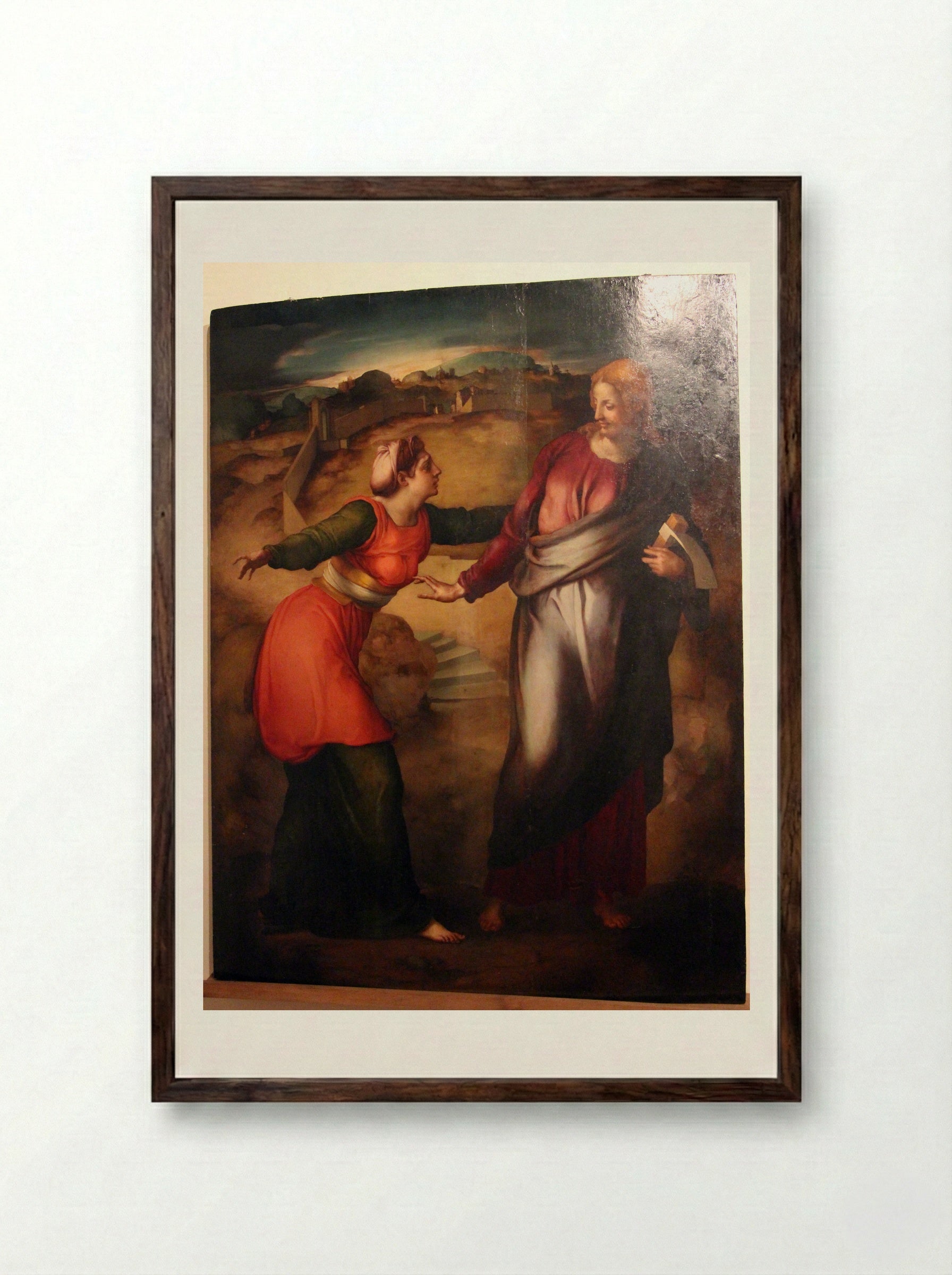 Noli Me Tangere - Jacopo Pontormo - Framed Print Dark Wood