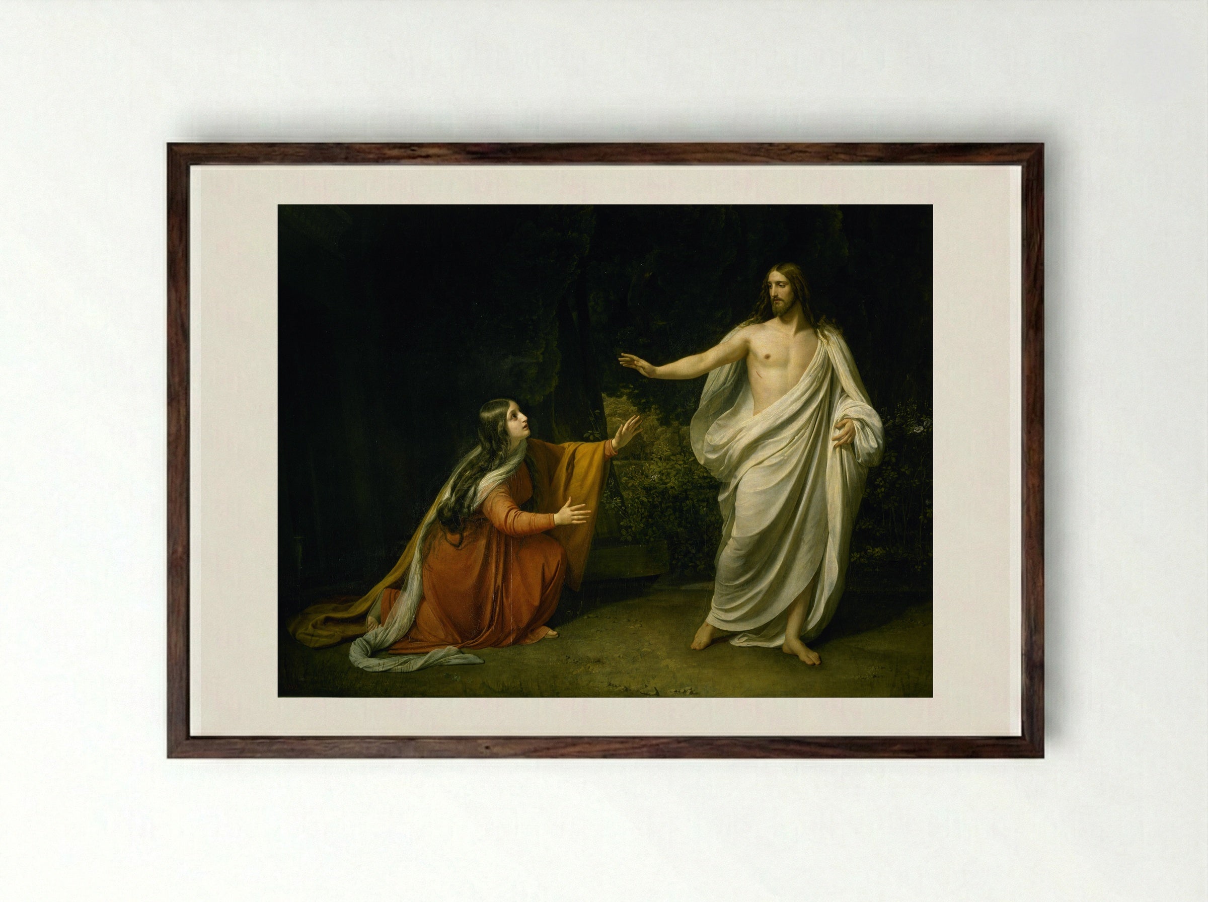 Noli Me Tangere - Alexander Ivanov - Framed Print Dark Wood