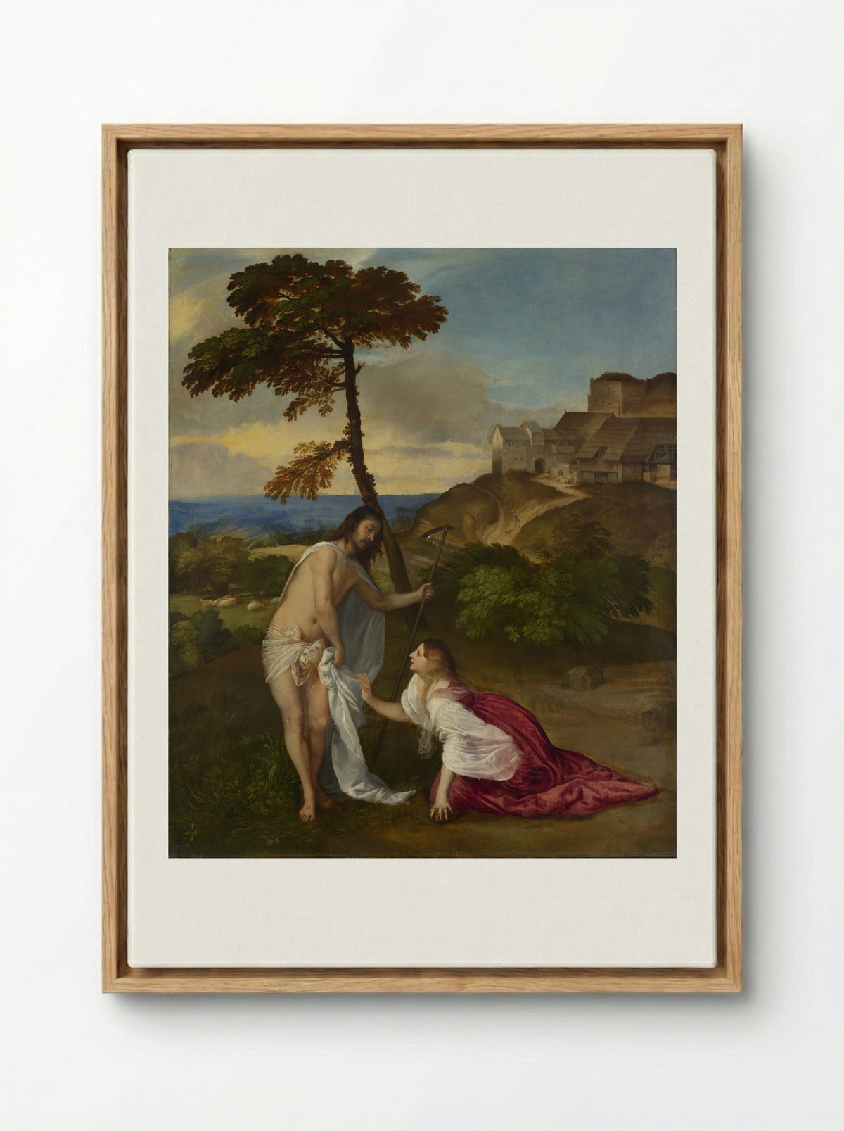 Noli me tangere - Titian - Framed Canvas Wood