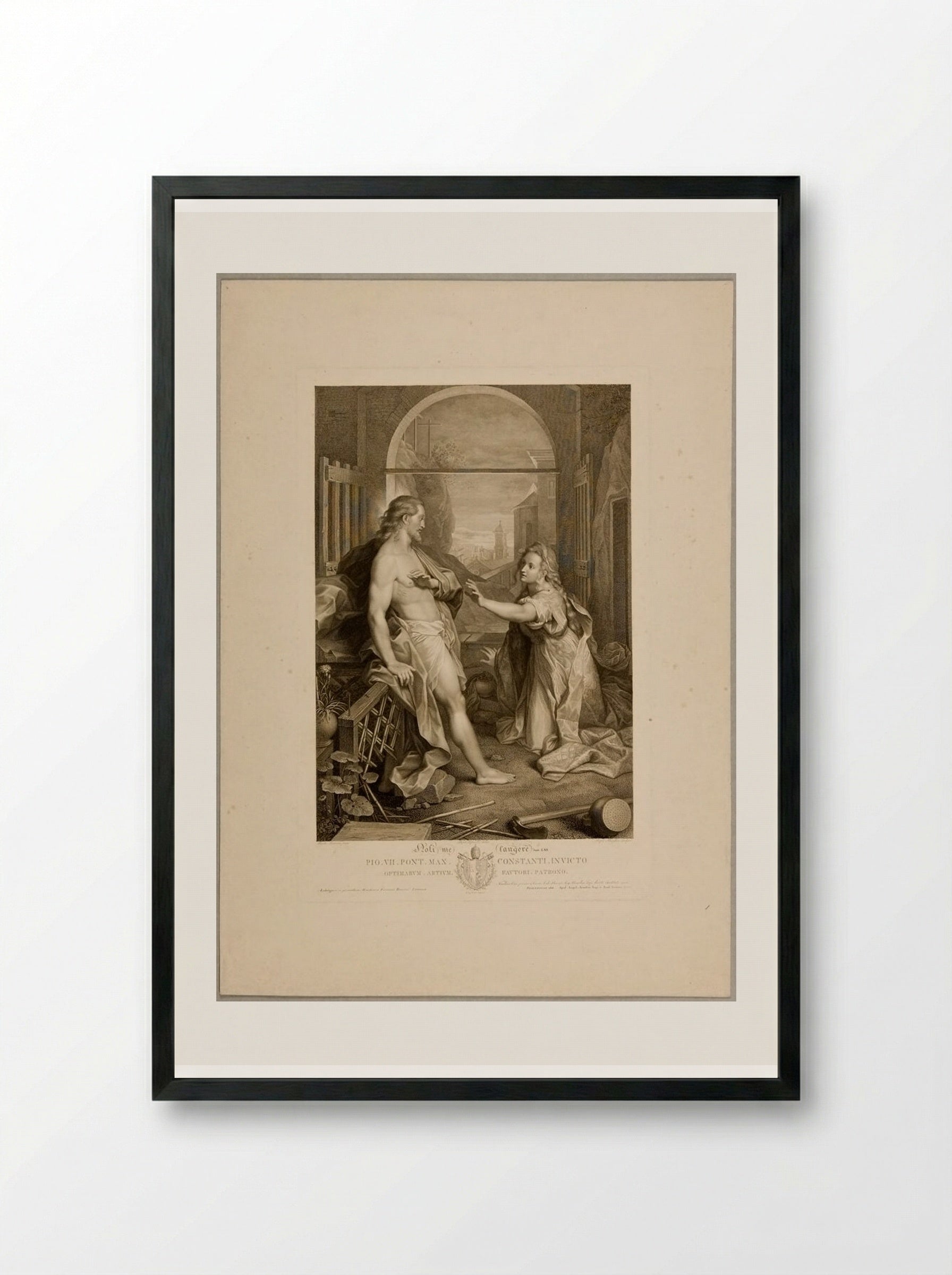 Noli me tangere - Raphael Morghen - Framed Print Black