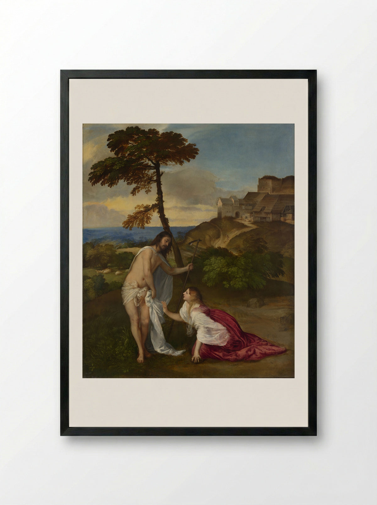 Noli me tangere - Titian - Framed Print Black