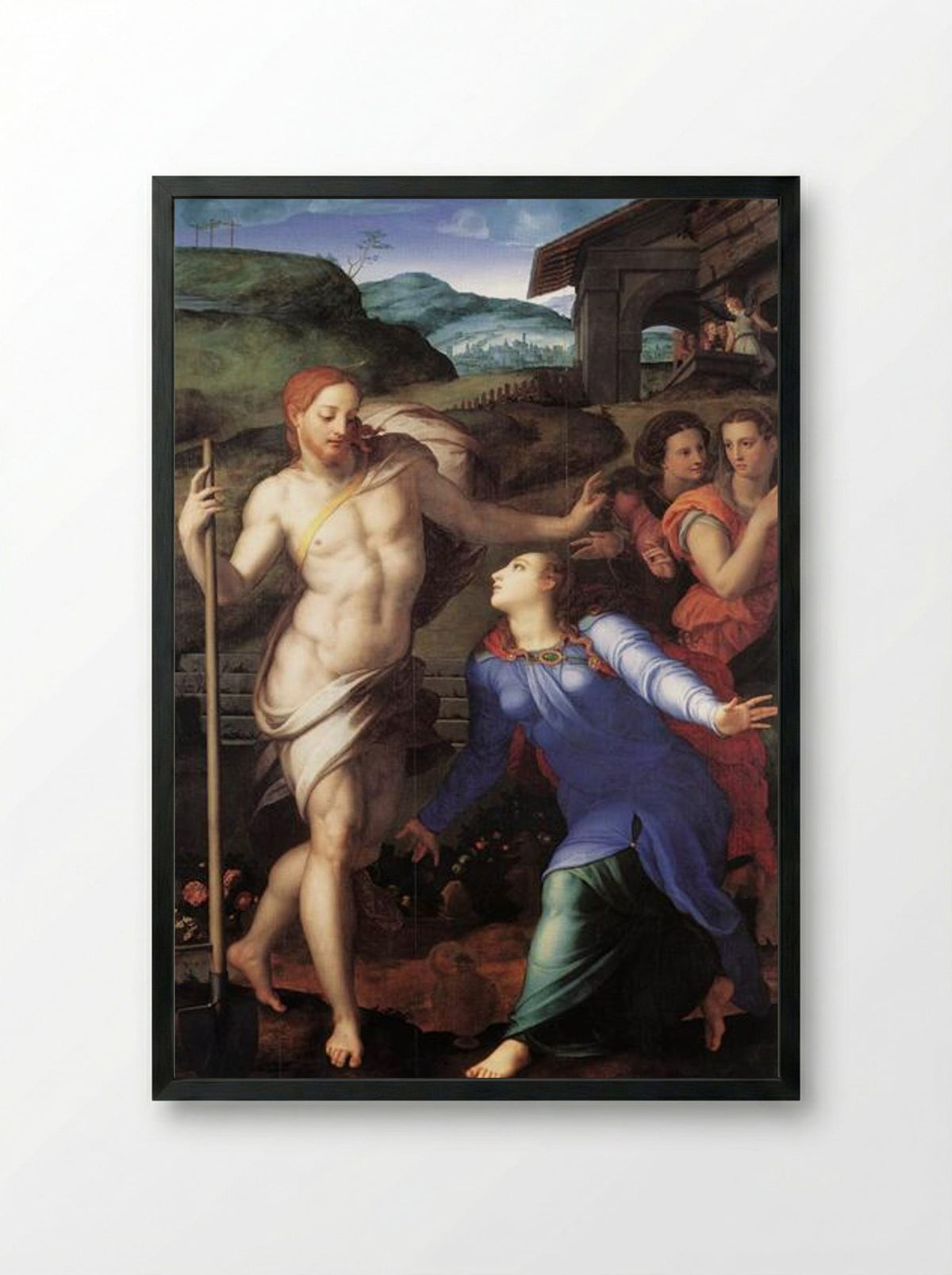Noli me tangere - Agnolo Bronzino - Framed Print Black