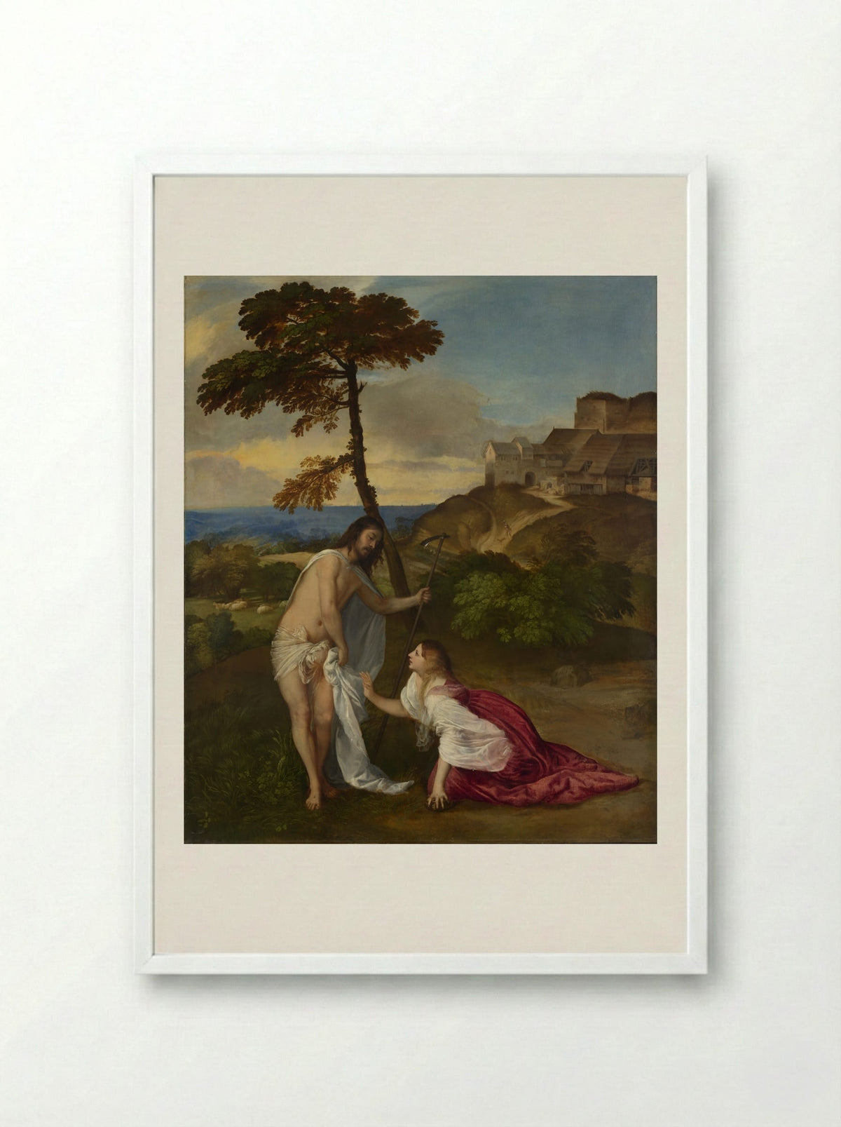 Noli me tangere - Titian - Framed Print White