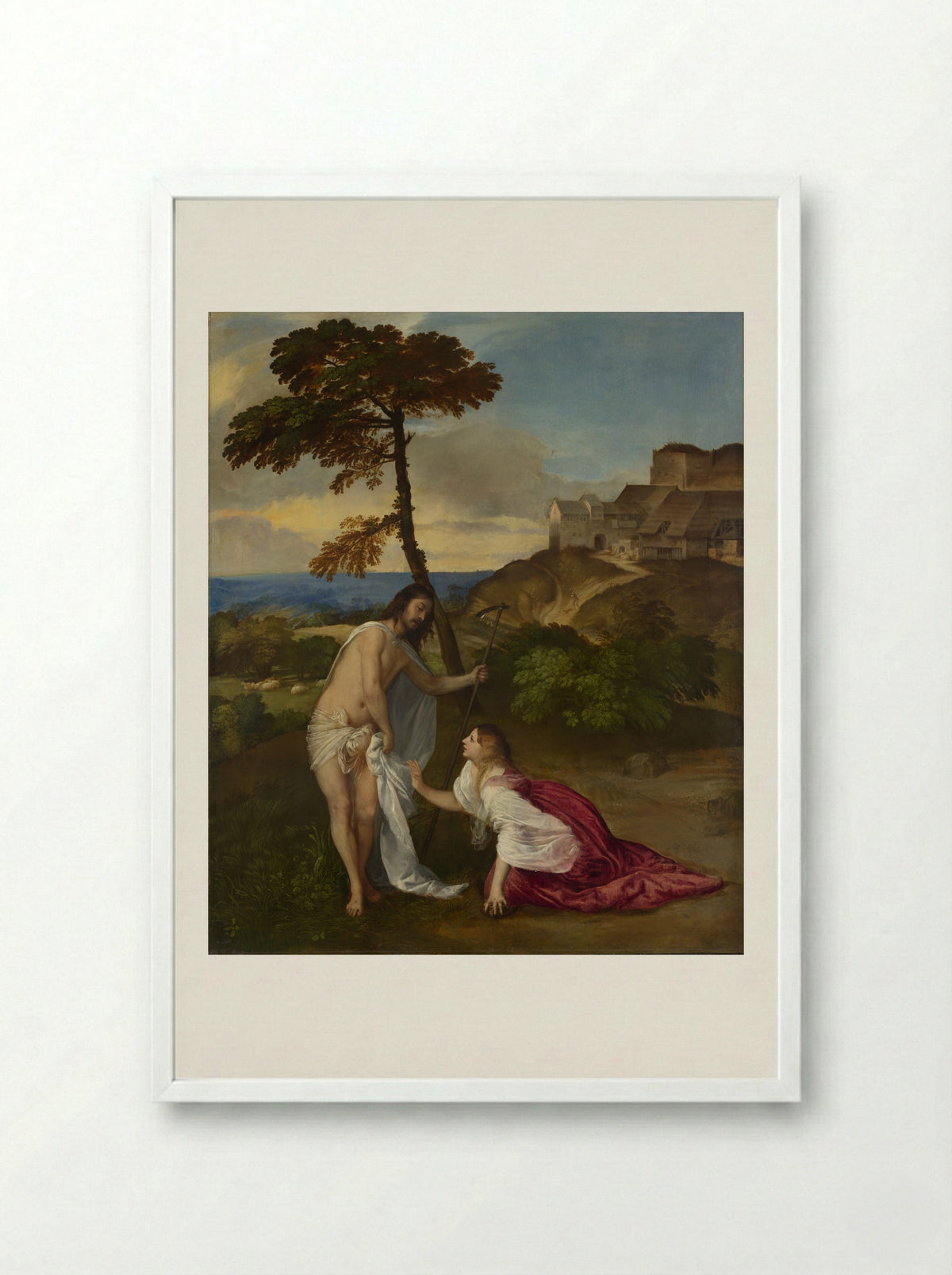 Noli me tangere - Titian - Framed Print White