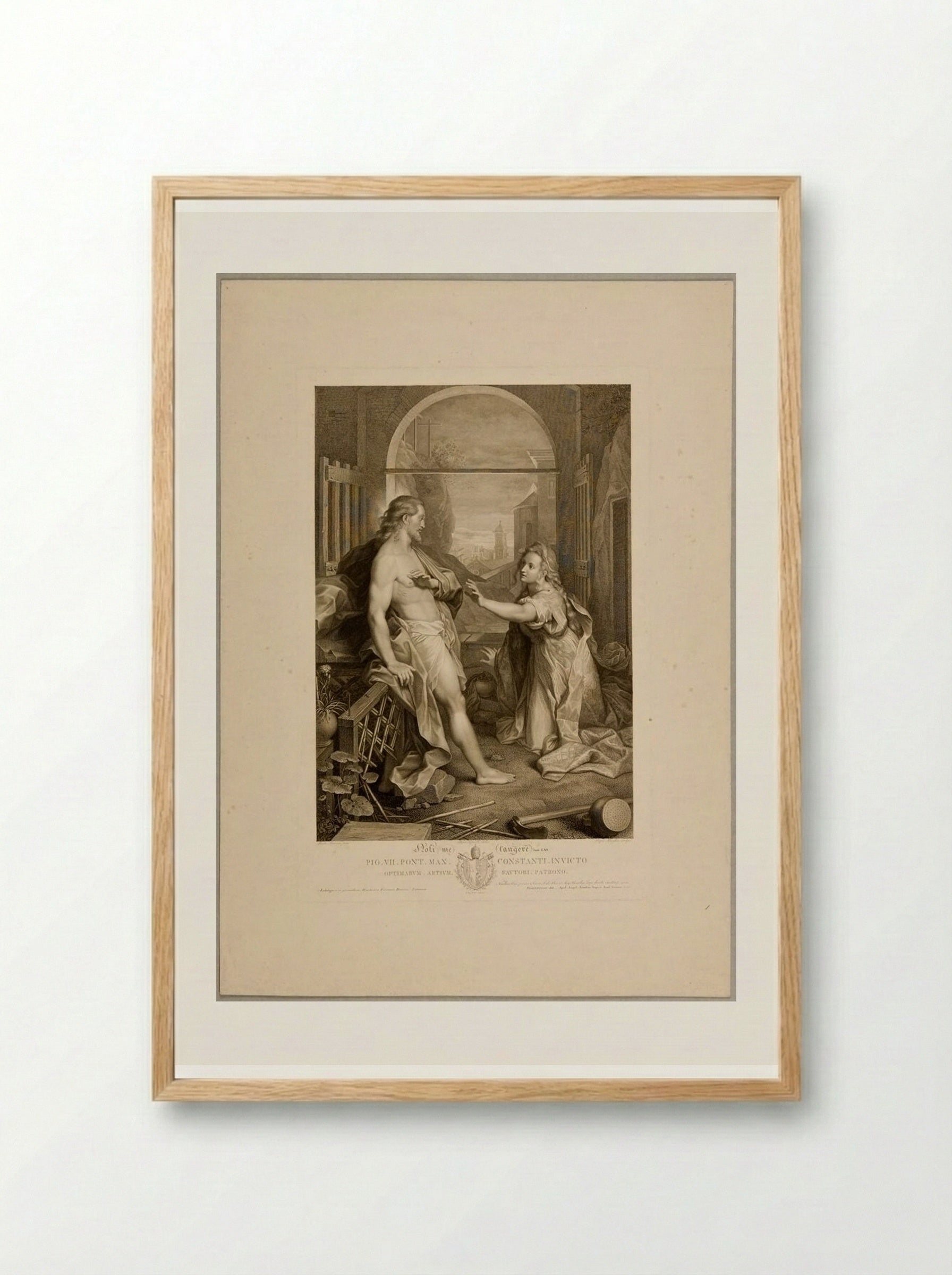 Noli me tangere - Raphael Morghen - Framed Print Wood