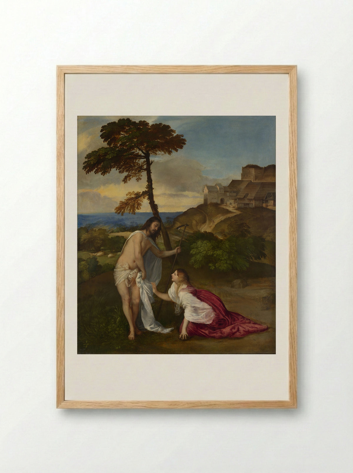 Noli me tangere - Titian - Framed Print Wood