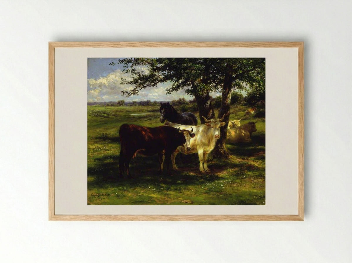 Noonday Rest - Rosa Bonheur - Framed Print Wood