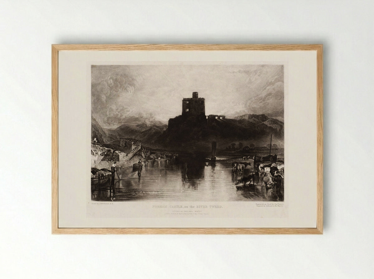 Norham Castle, on the River Tweed - J.M.W. Turner - Framed Print Wood