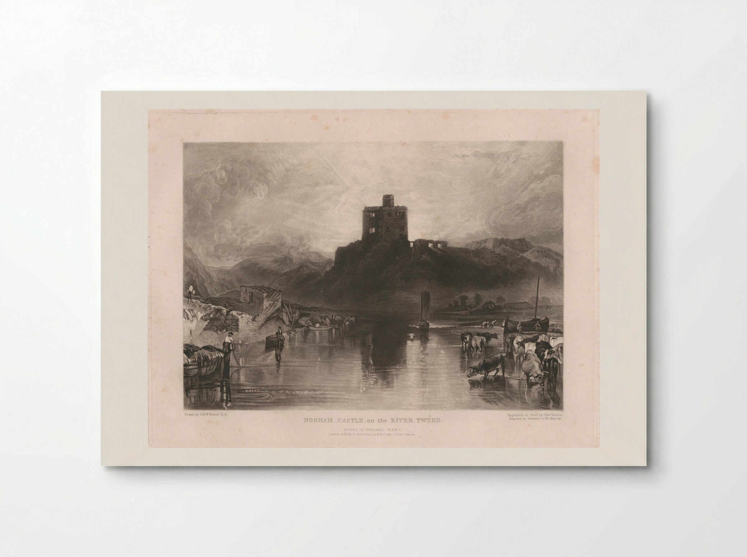 Norham Castle on the River Tweed - Charles Turner - Poster