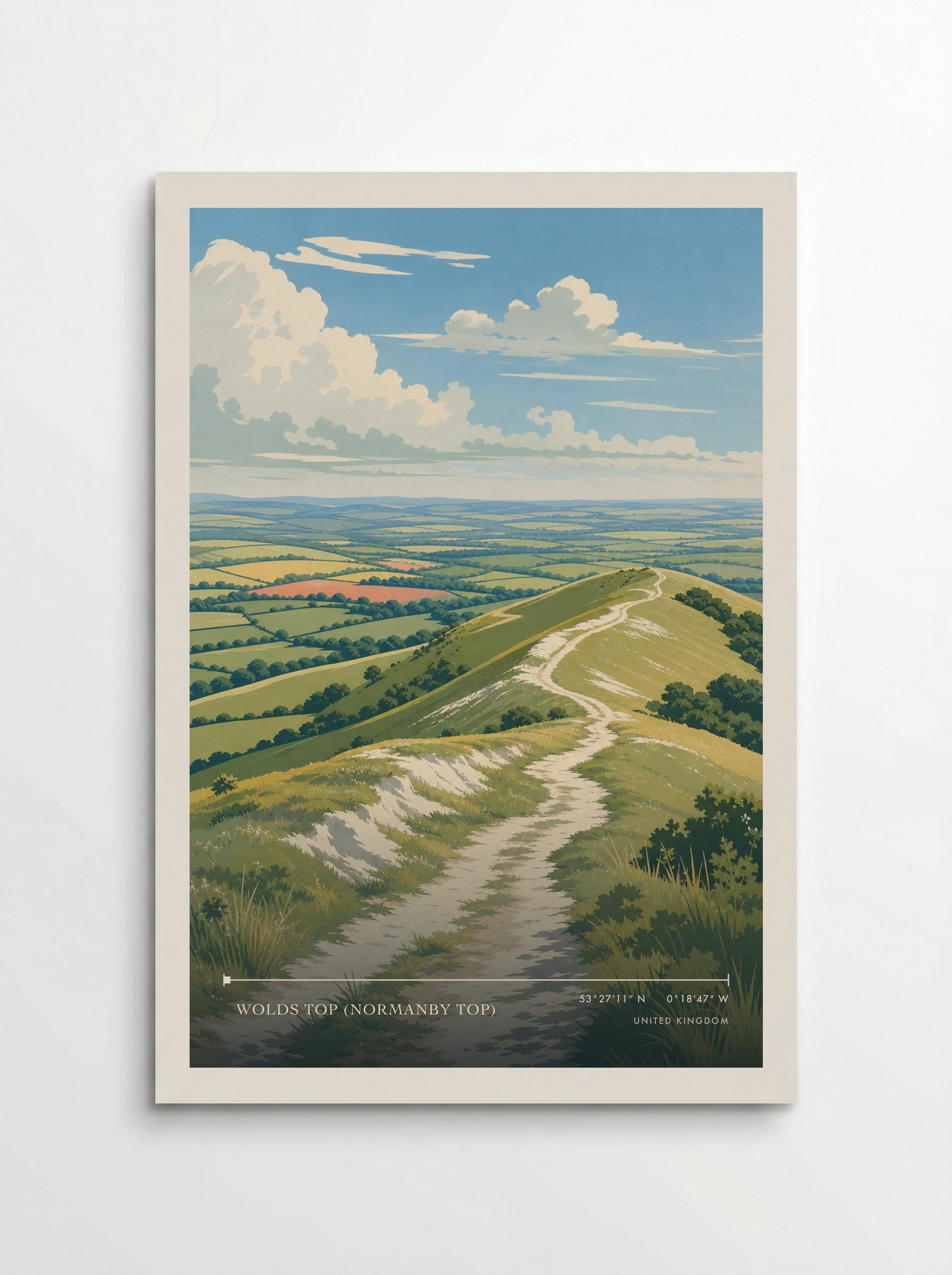 Normanby le Wold Top United Kingdom Travel Poster - Poster