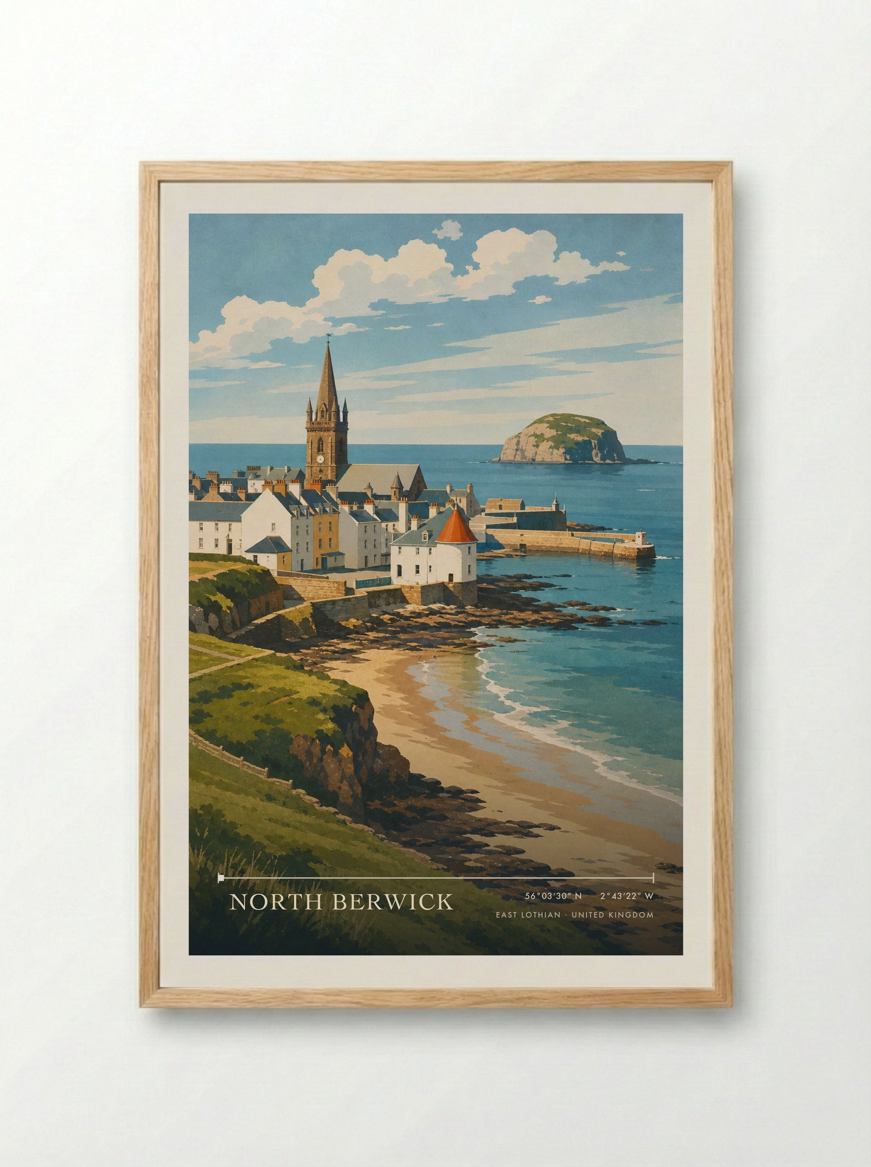 North Berwick East Lothian United Kingdom Travel Poster - Framed Print Wood