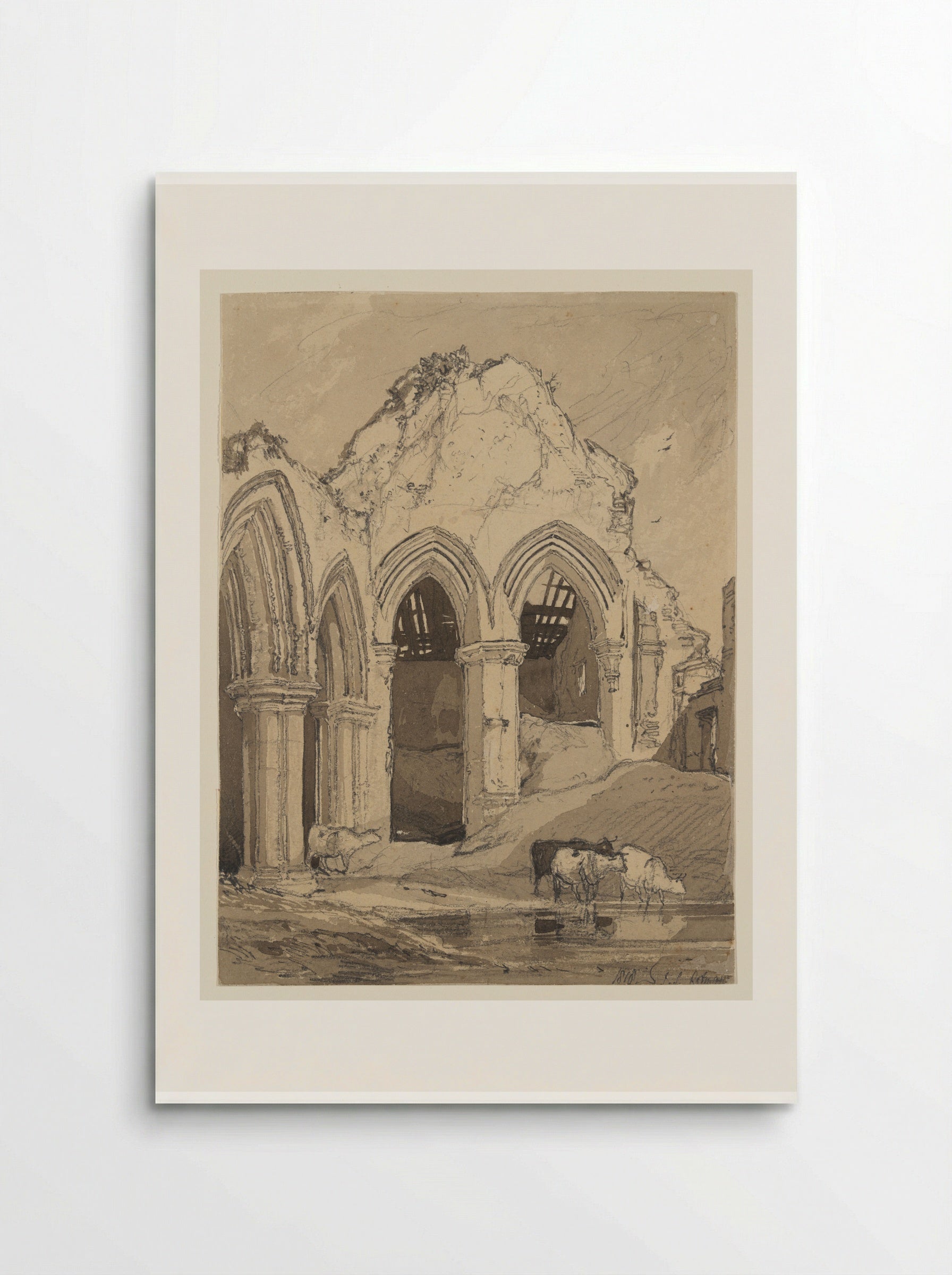 North Creake Abbey, Norfolk - John Sell Cotman - Poster