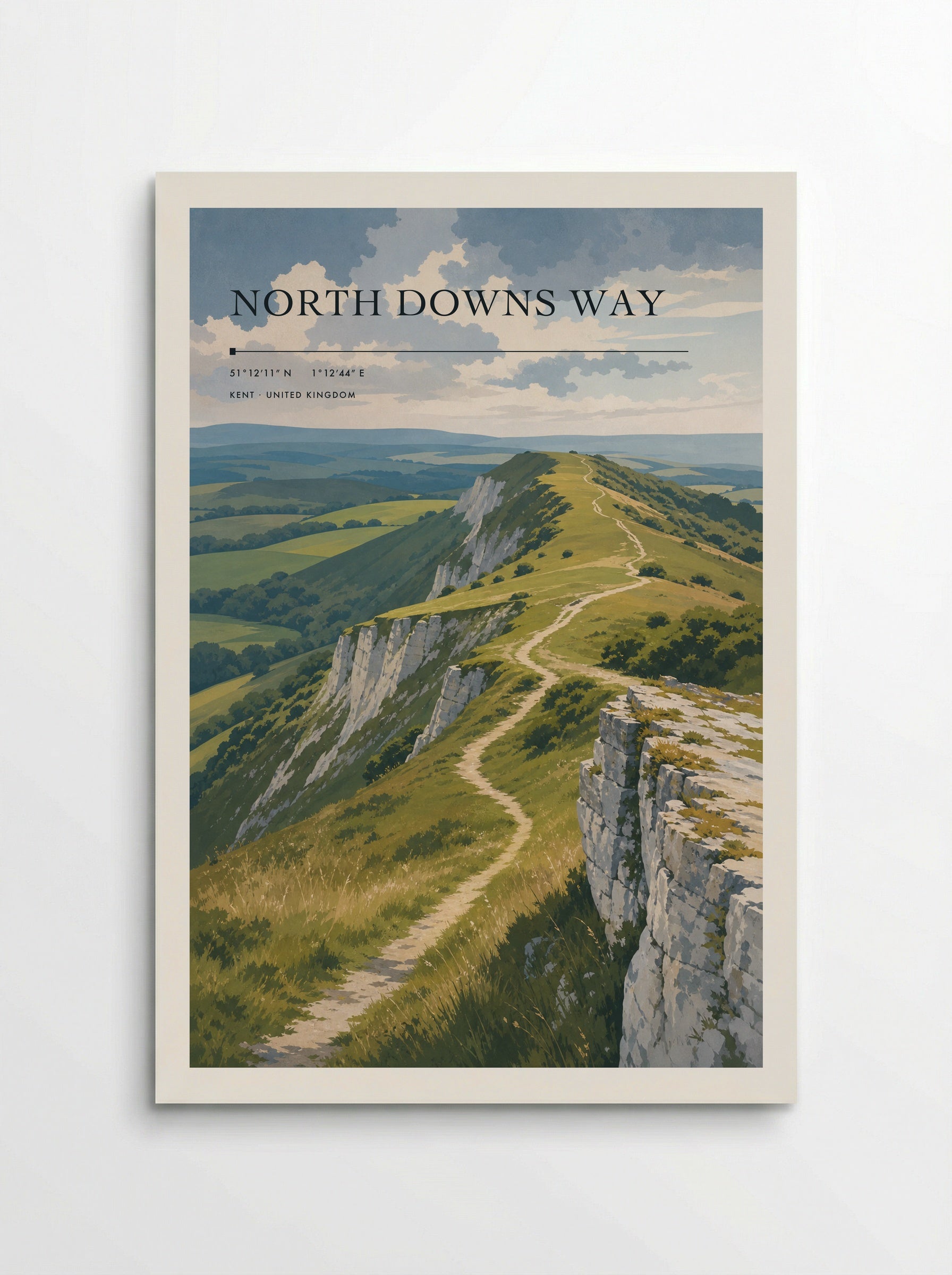 North Downs Way Kent United Kingdom Travel Poster - Poster