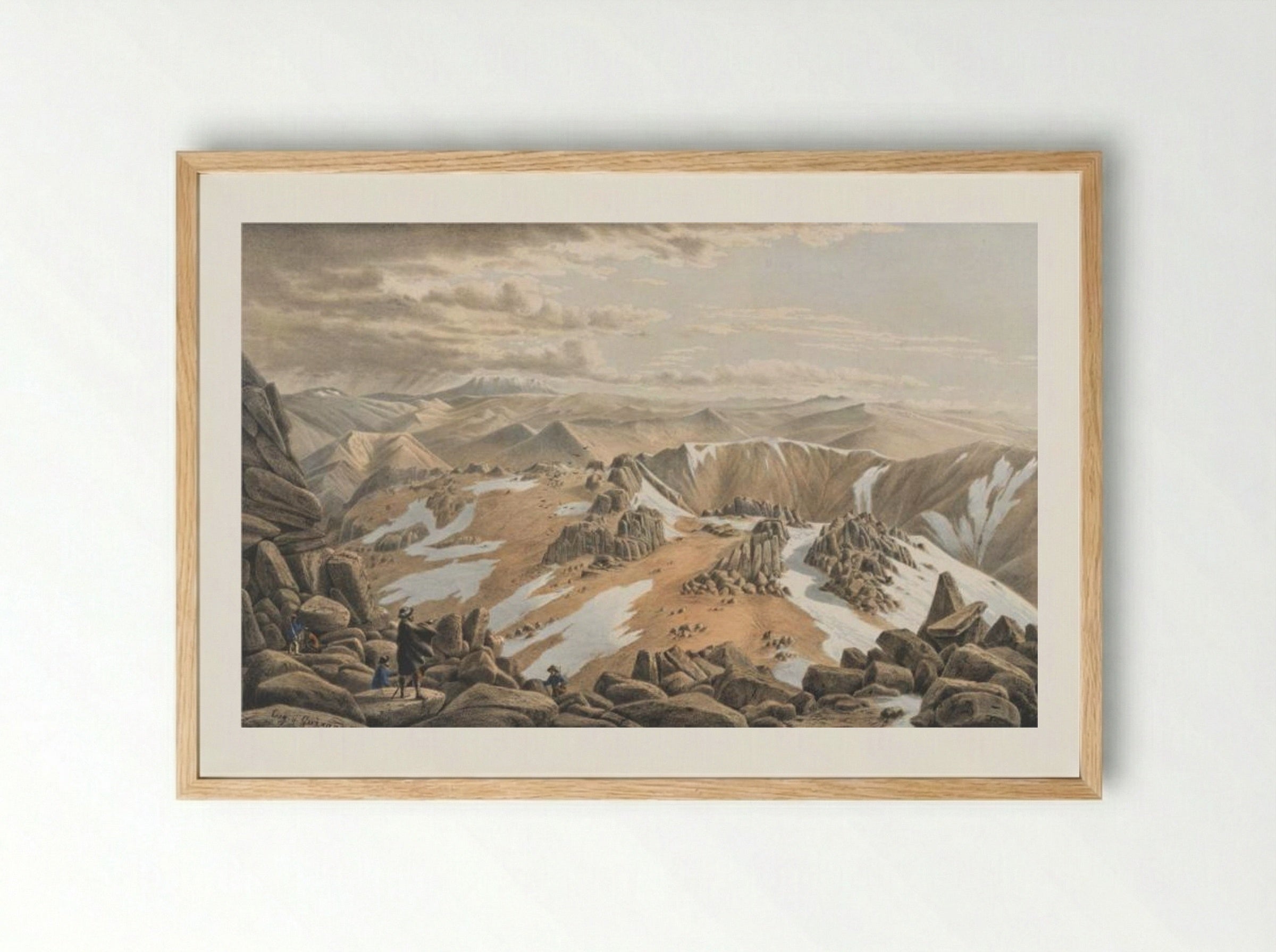 North East View from the Top of Mount Kosciusko - Eugene von Guerard - Framed Print Wood