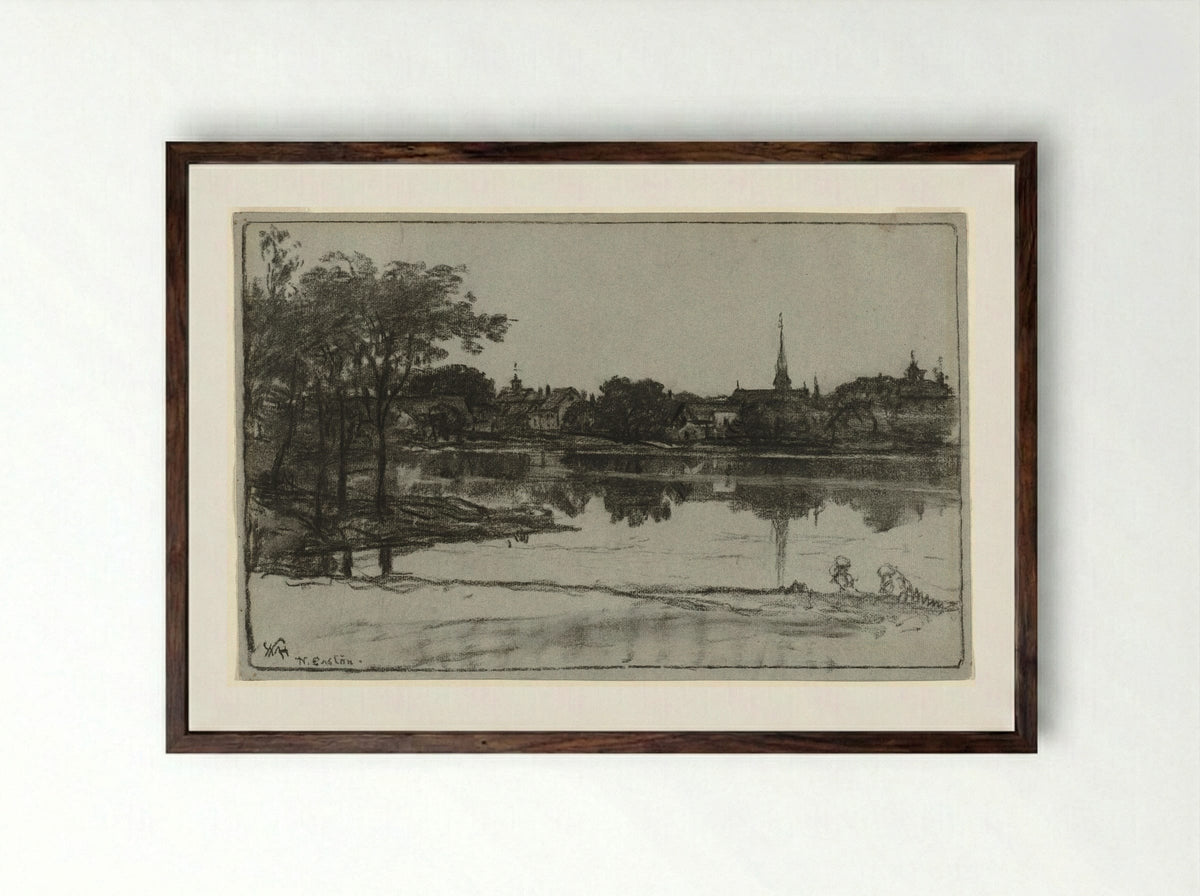 North Easton, Massachusetts - William Morris Hunt - Framed Print Dark Wood