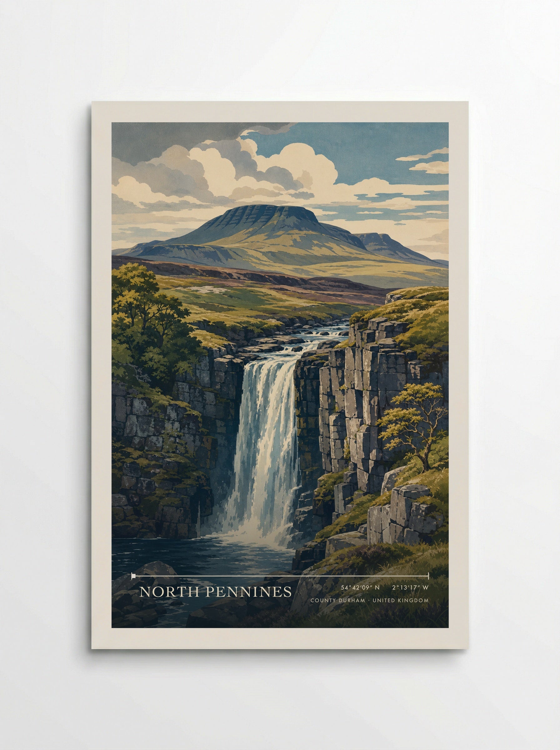 North Pennines County Durham United Kingdom Travel Poster - Poster
