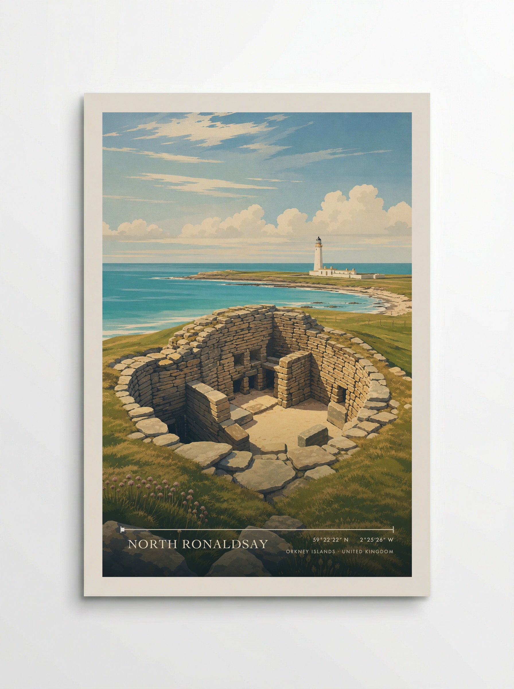 North Ronaldsay Orkney Islands United Kingdom Travel Poster - Poster