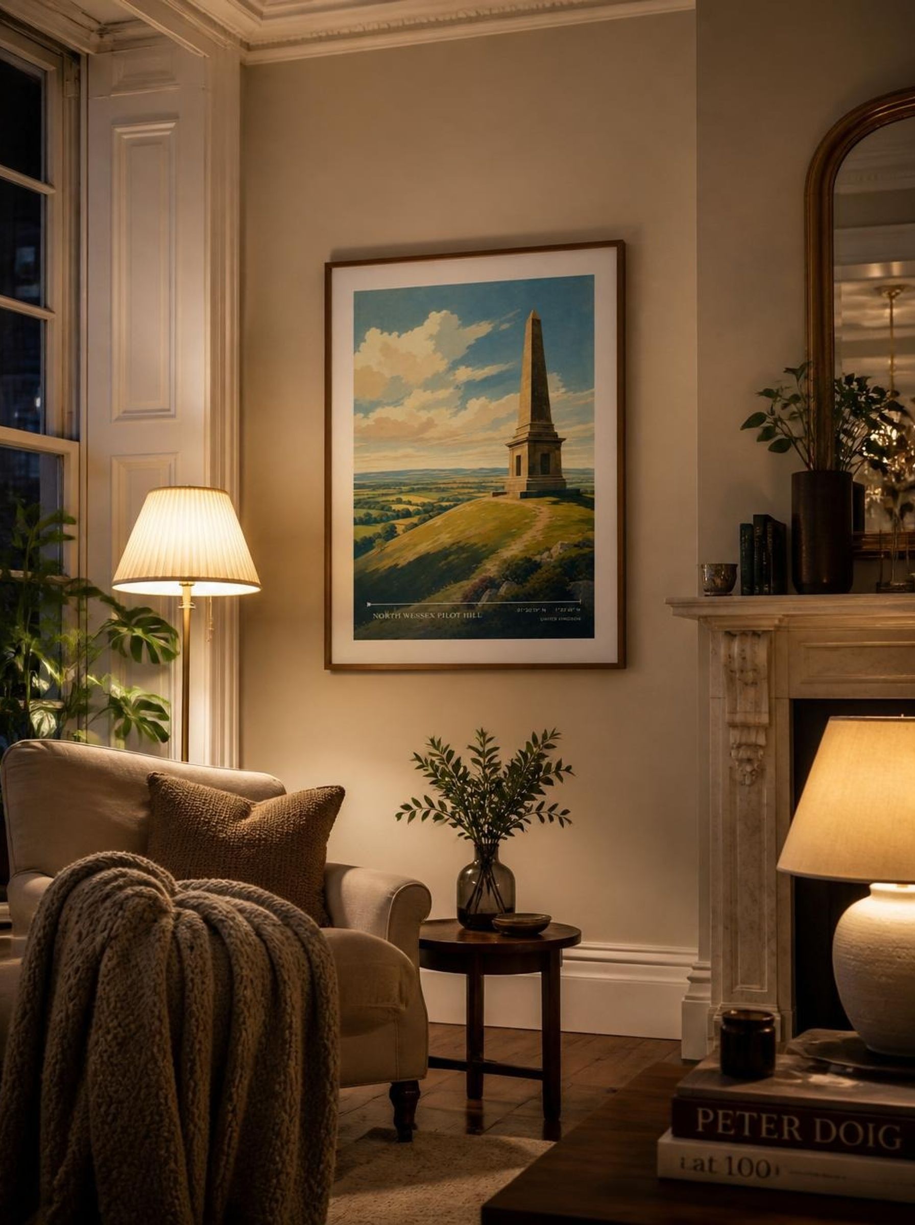 North Wessex Pilot Hill United Kingdom Travel Poster - Lifestyle