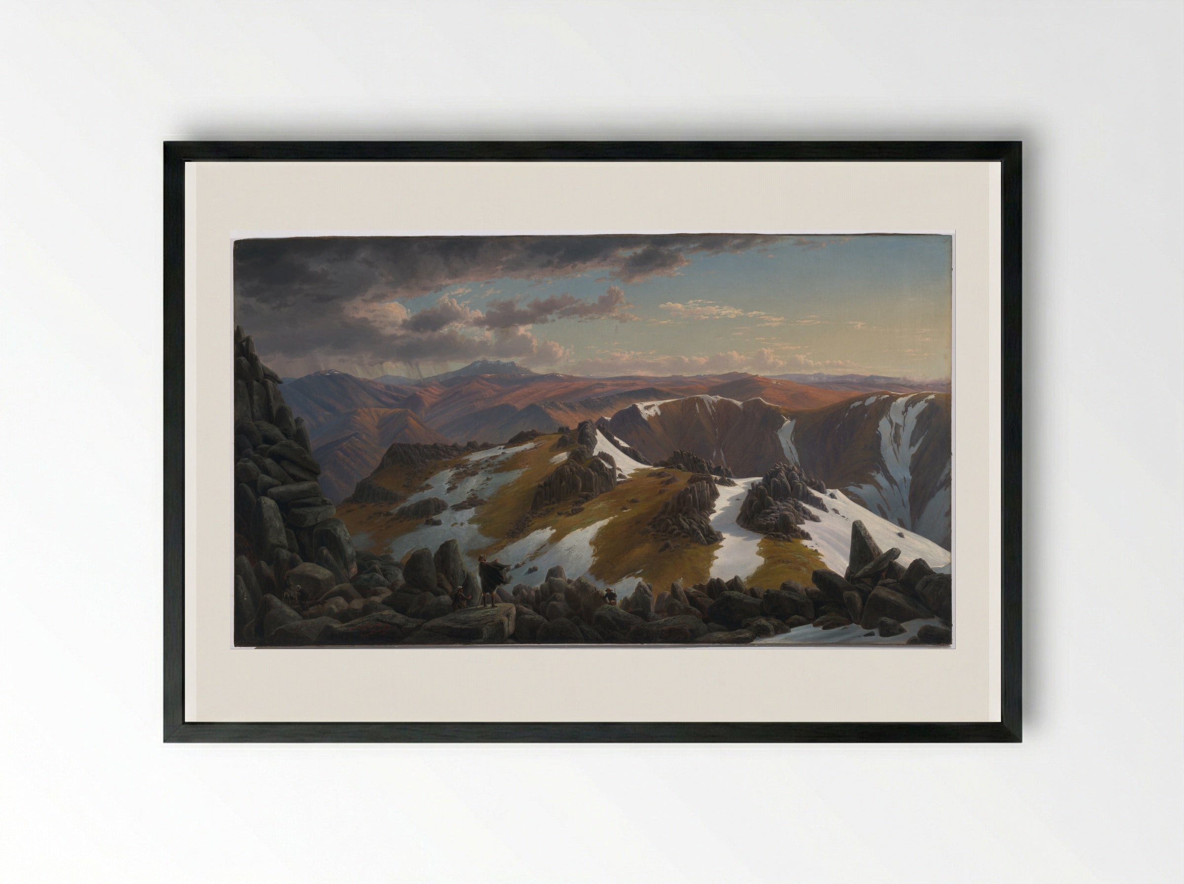 North-east view from the northern top of Mount Kosciusko - Eugene von Guerard - Framed Print Black