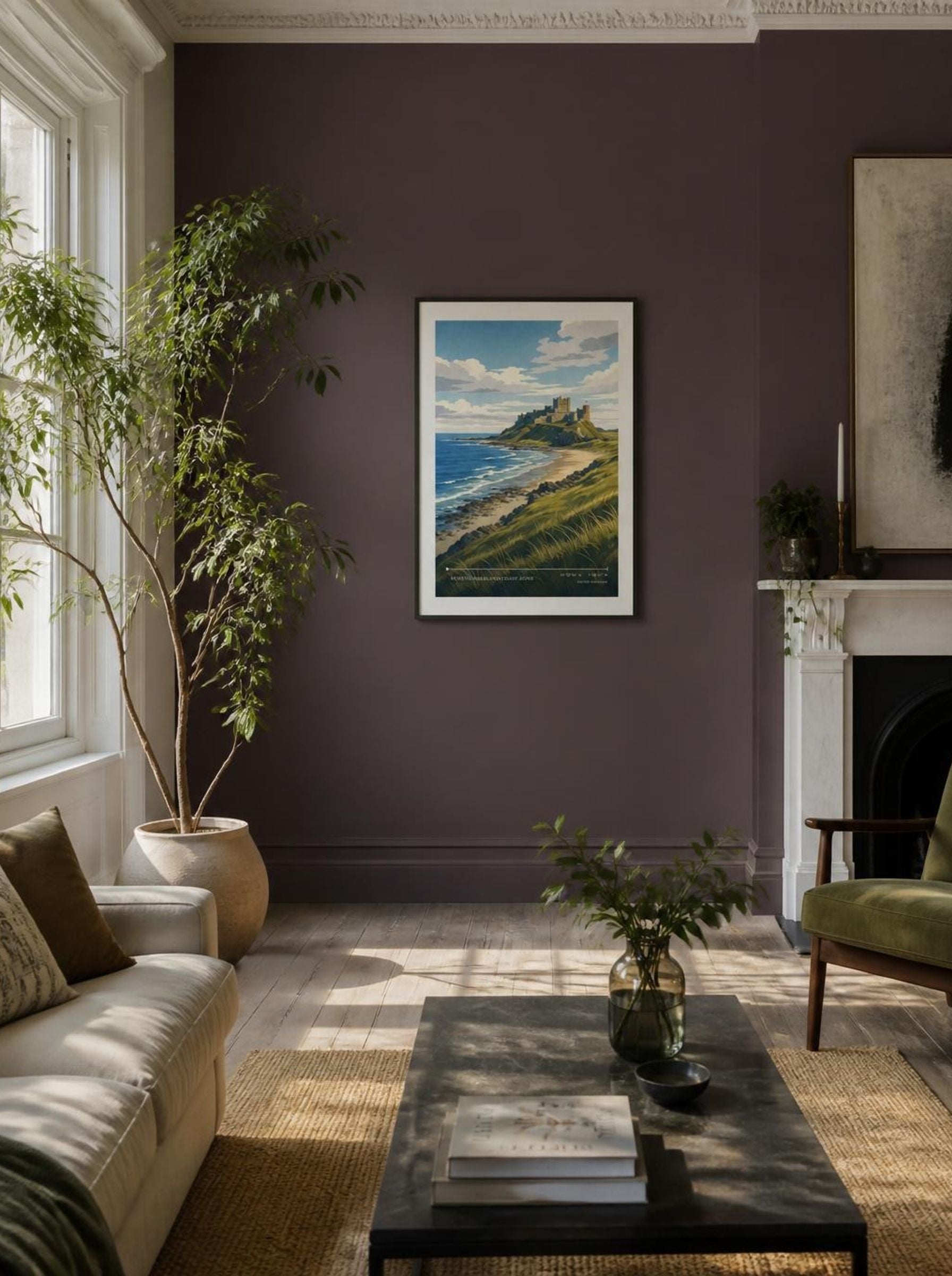 Northumberland Coast AONB United Kingdom Travel Poster - Lifestyle