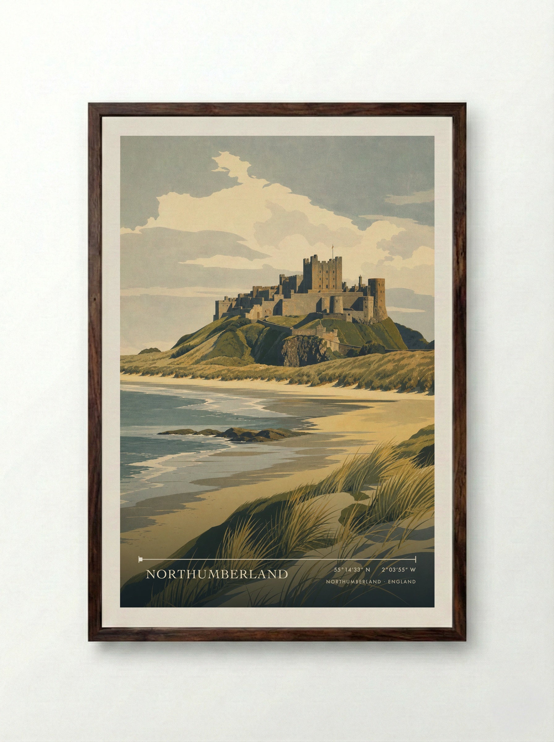 Northumberland England Travel Poster - Framed Print Dark Wood