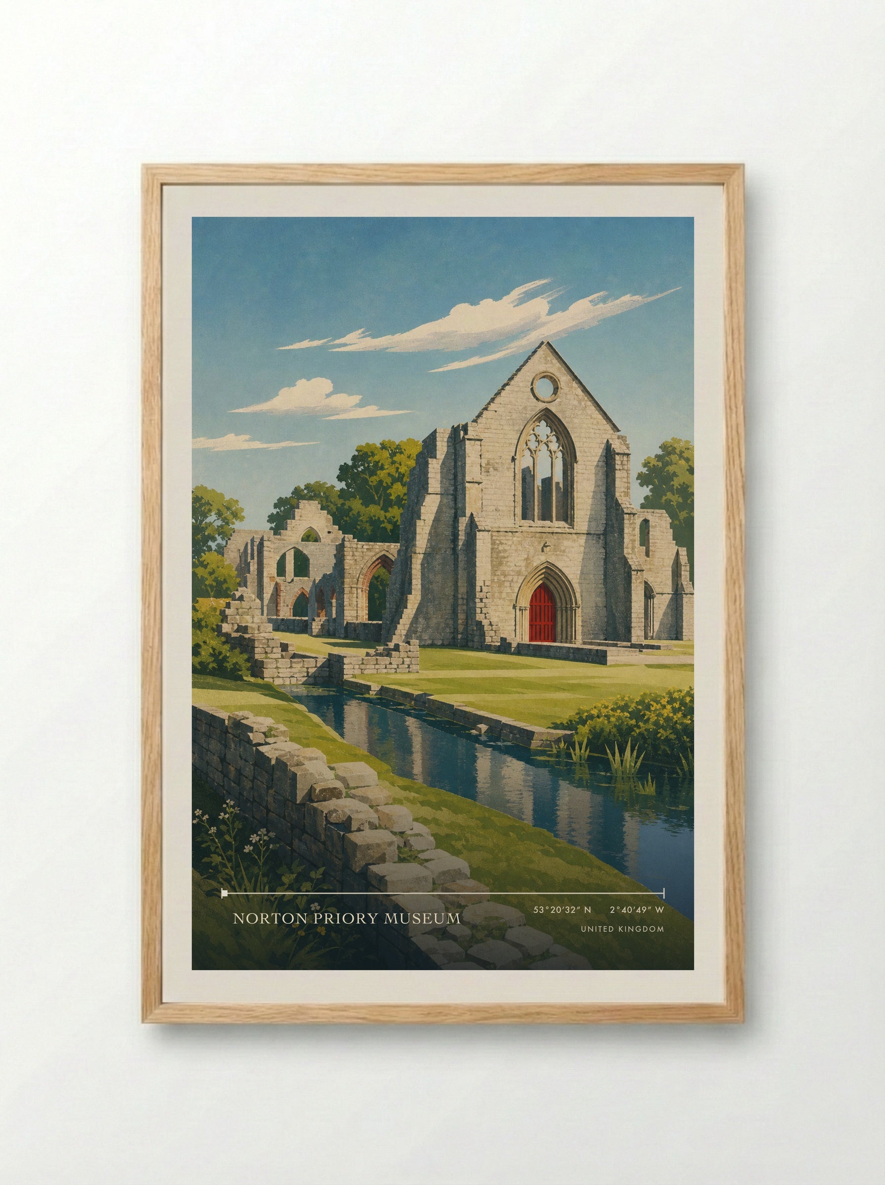 Norton Priory Museum United Kingdom Travel Poster - Framed Print Wood