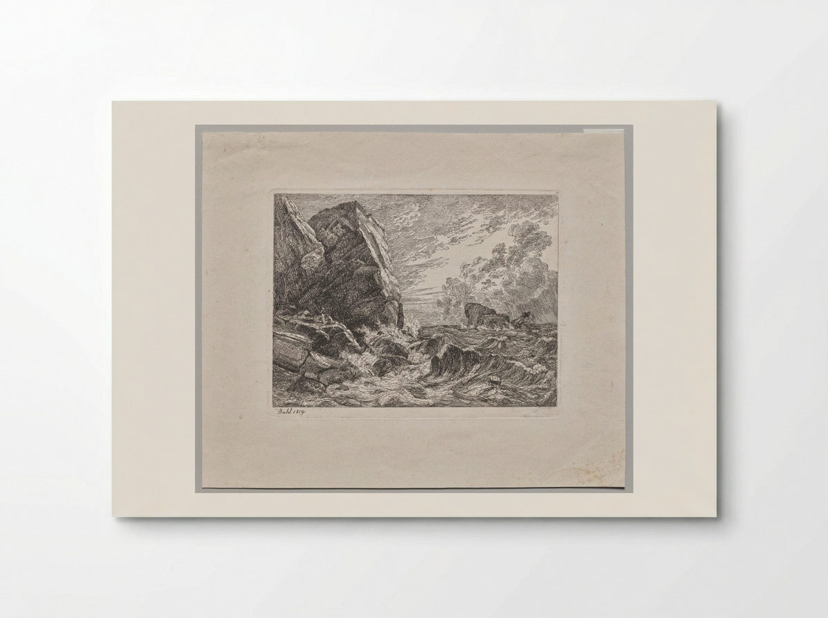Norwegian Seacoast During a Storm - Johan Christian Clausen Dahl - Poster