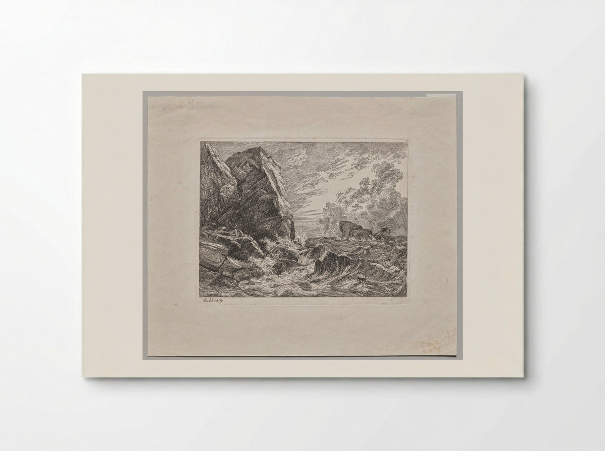 Norwegian Seacoast During a Storm - Johan Christian Clausen Dahl - Poster