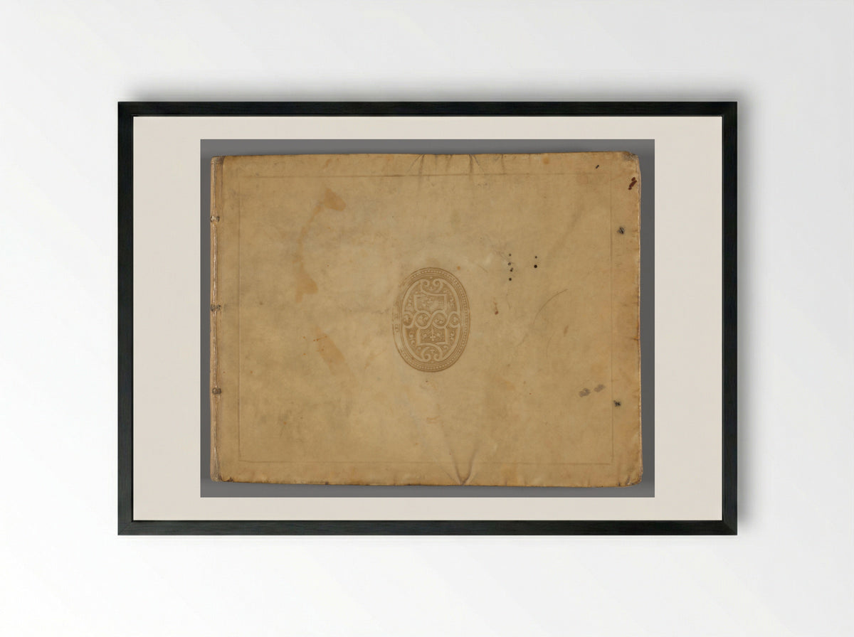 Notebook with Calligraphy and Allegorical Drawings - Paulus de Kempenaer - Framed Print Black