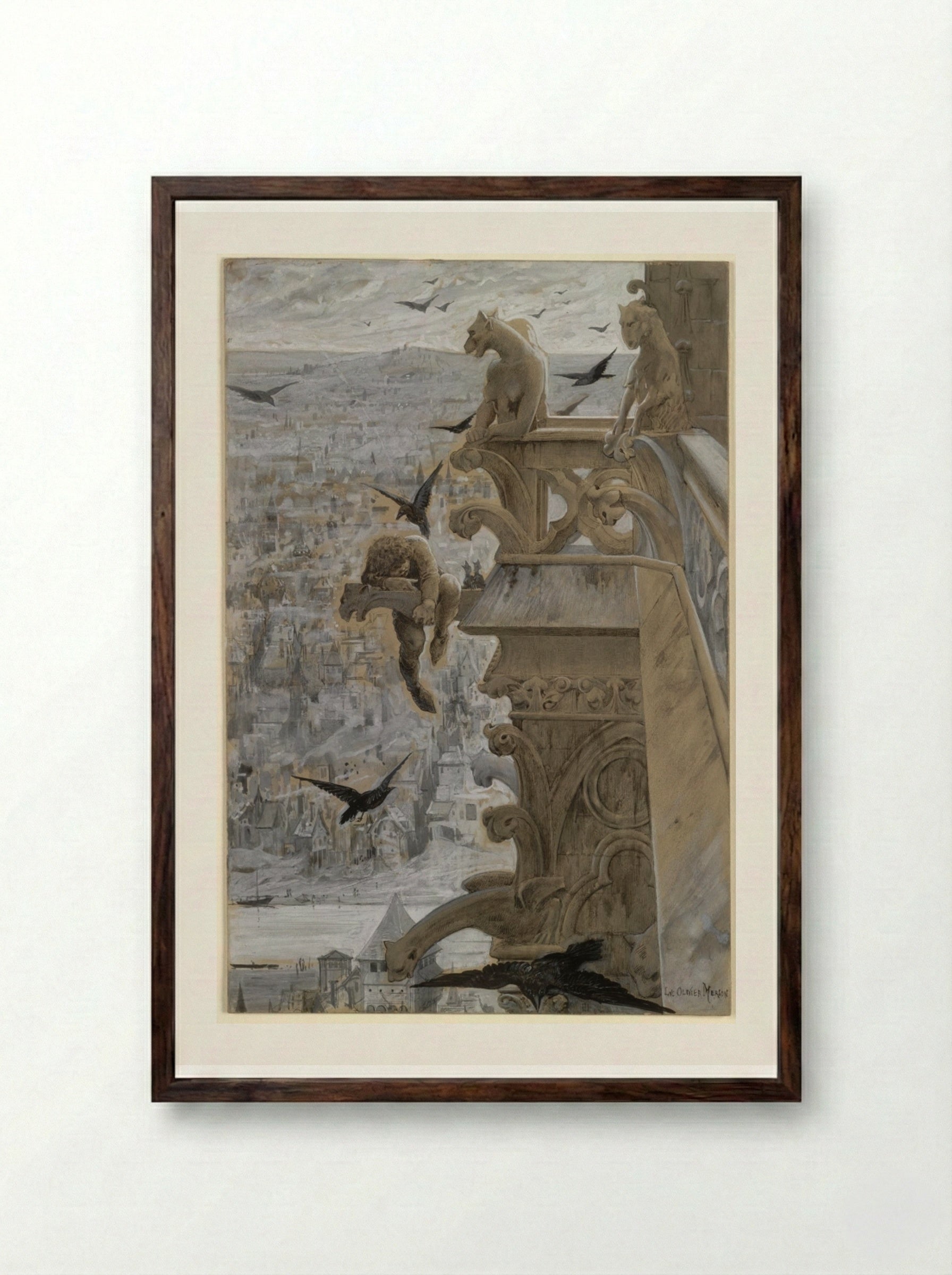 Notre-Dame de Paris - Luc-Olivier Merson - Framed Print Dark Wood
