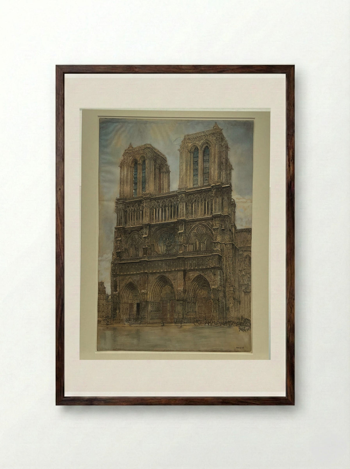 Notre Dame - Pieter Dupont - Framed Print Dark Wood