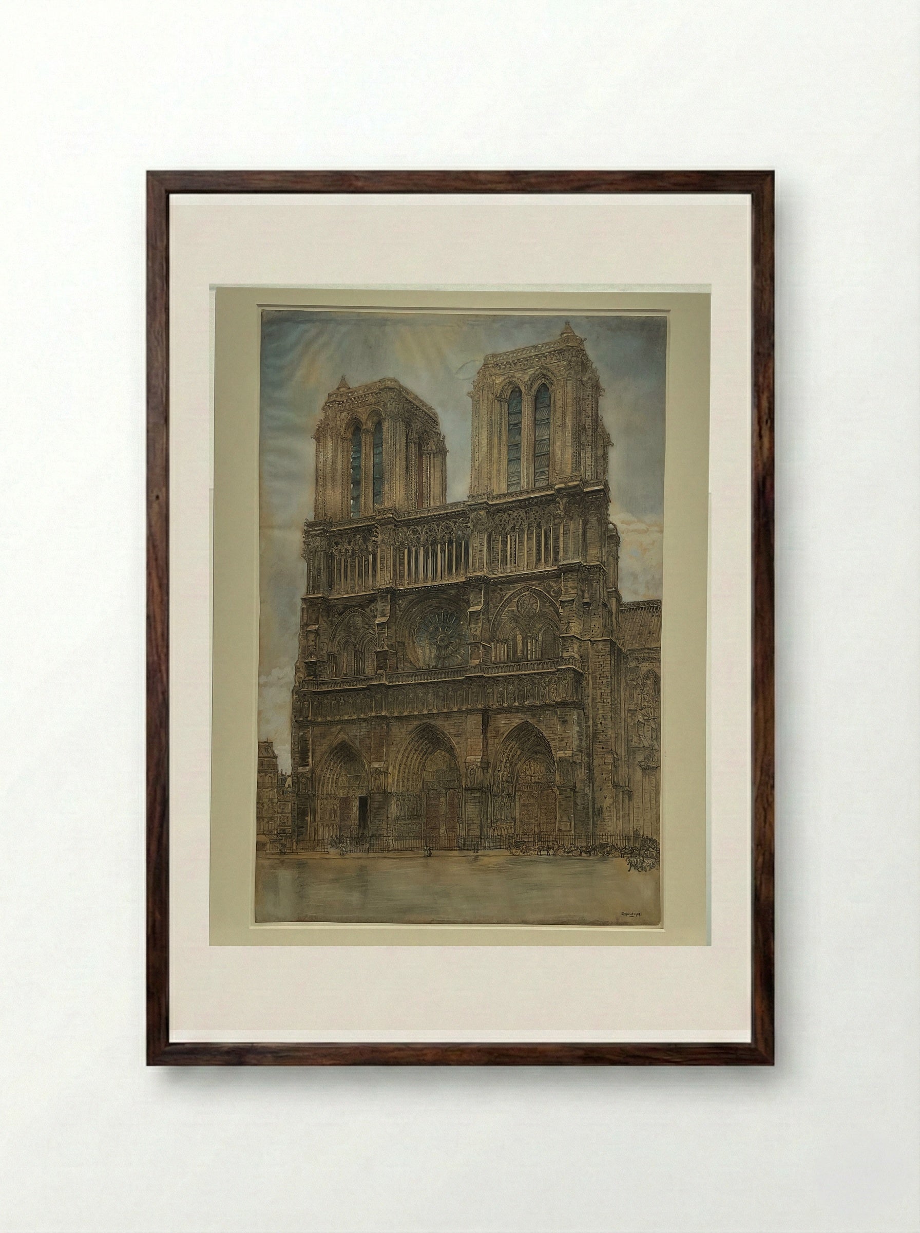 Notre Dame - Pieter Dupont - Framed Print Dark Wood