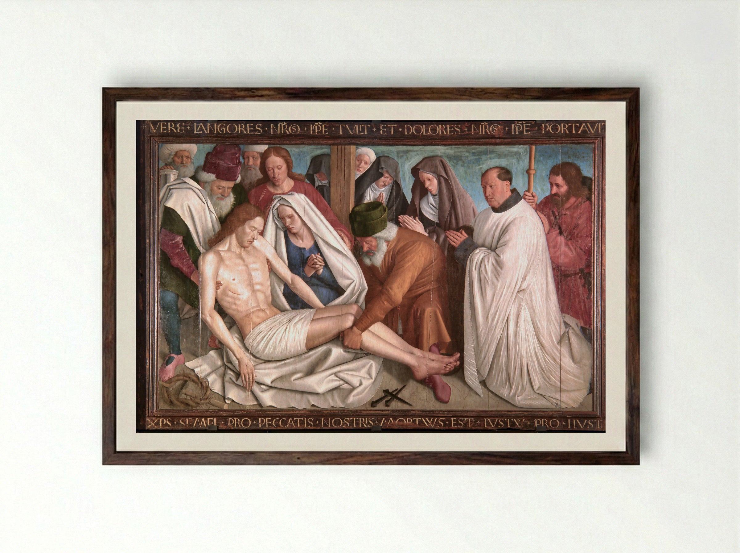 Nouans Pieta - Jean Fouquet - Framed Print Dark Wood