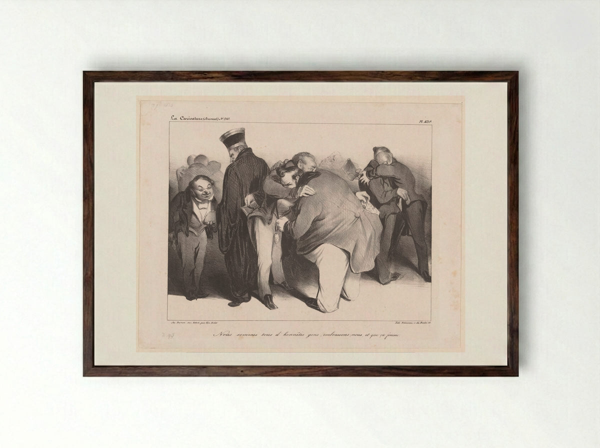 Nous sommes tous d'honnêtes gens - Honoré Daumier - Framed Print Dark Wood