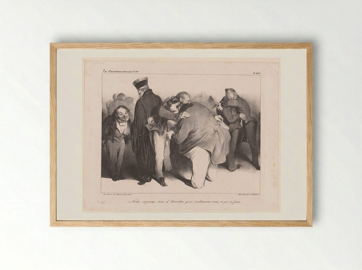 Nous sommes tous d'honnêtes gens - Honoré Daumier - Framed Print Wood