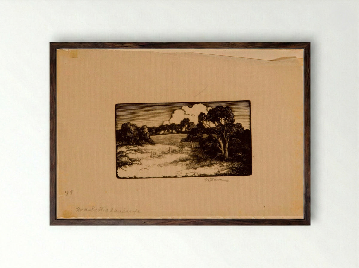 Nova Scotia Landscape - Thomas Willoughby Nason - Framed Print Dark Wood