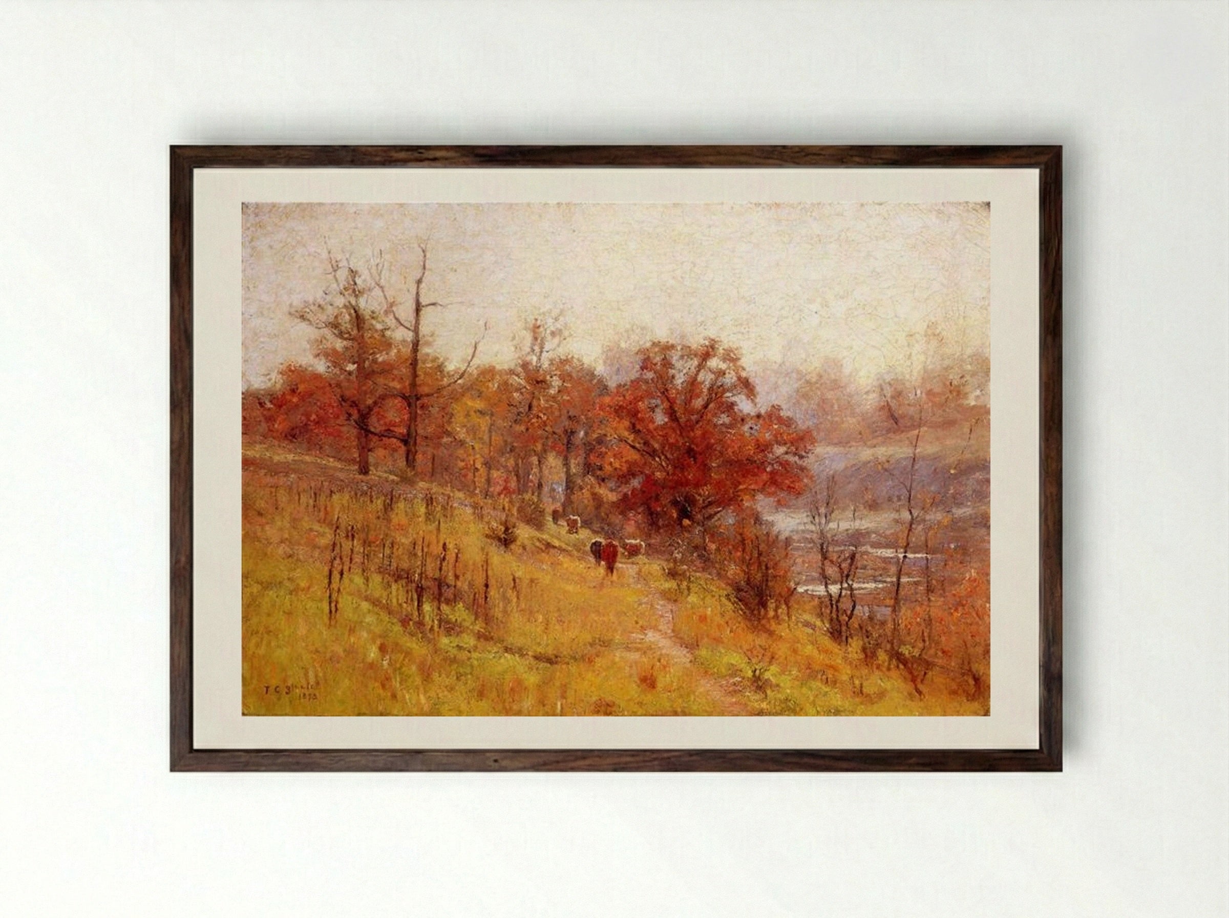 November's Harmony - T. C. Steele - Framed Print Dark Wood