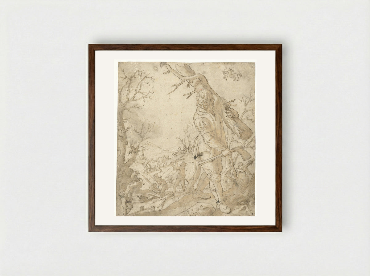 November - Monogrammist JH of JHE - Framed Print Dark Wood