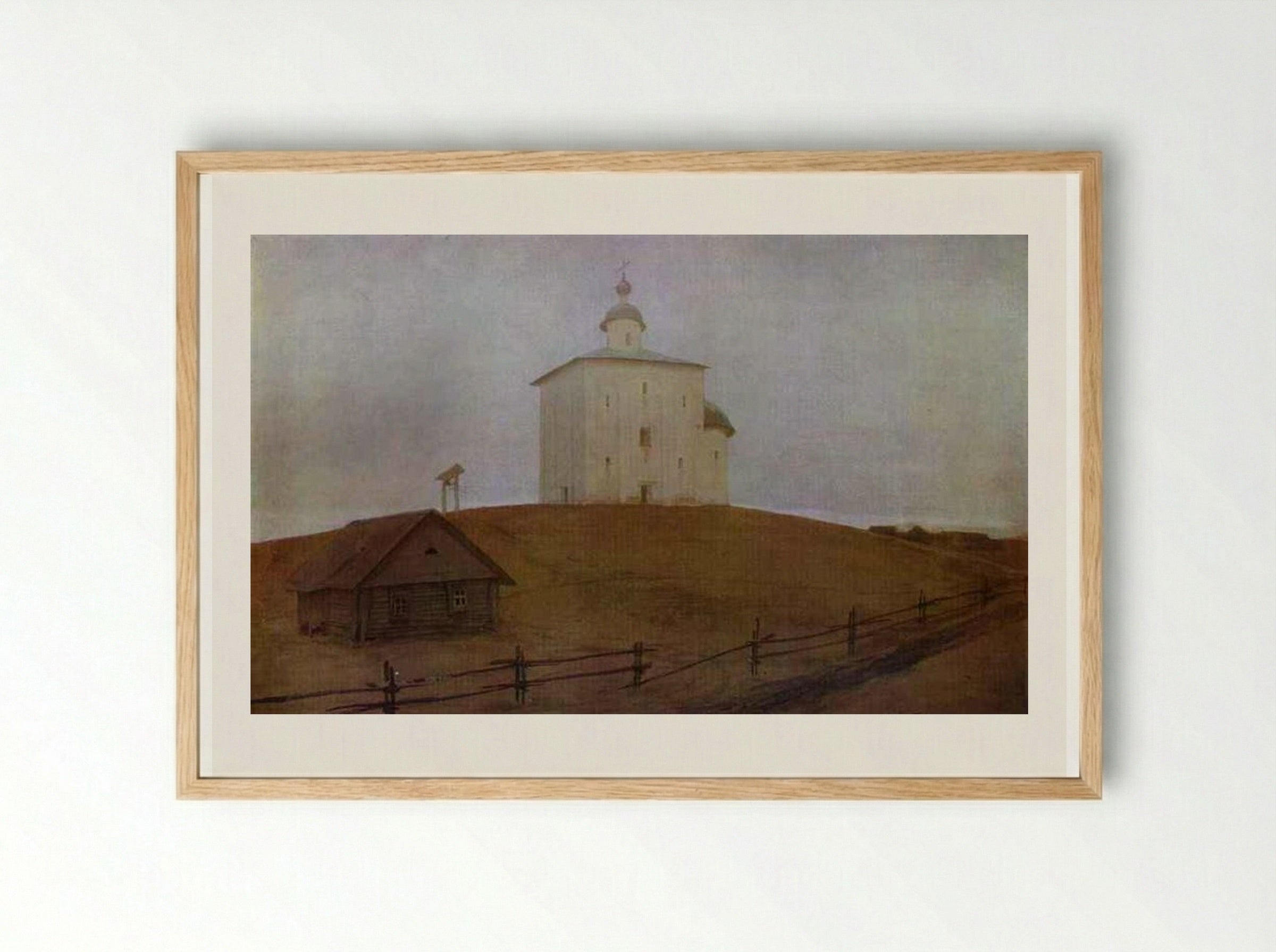 Novgorod Church - Andrei Ryabushkin - Framed Print Wood
